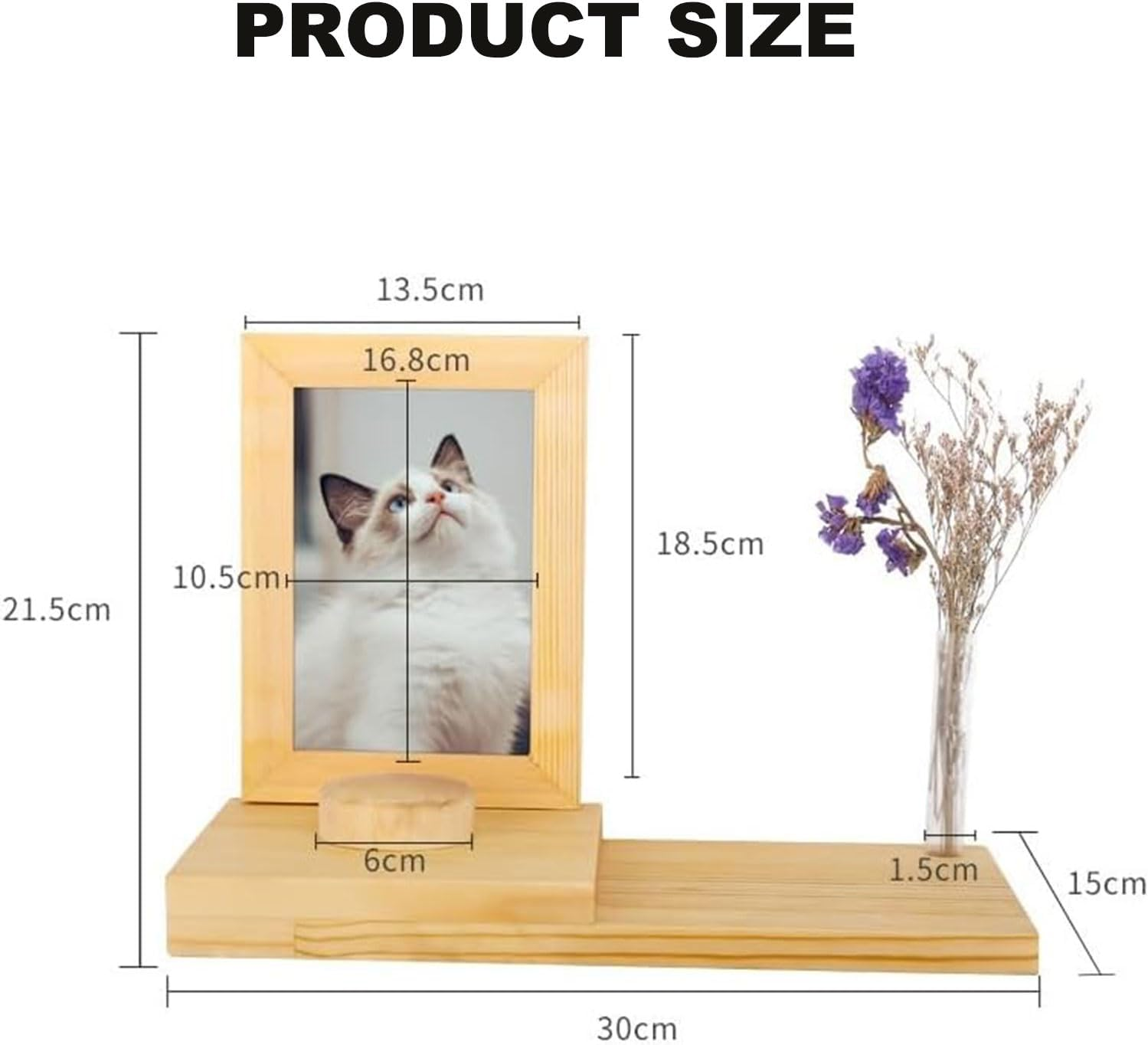 Pet Memorial Photo Frame &ndash; Handmade Wooden Tabletop Photo Frame and Pet Urn, Dog Passing Away Gifts, Pet Memorial Keepsake for Pet Lovers&rsquo; Desktop image number 2