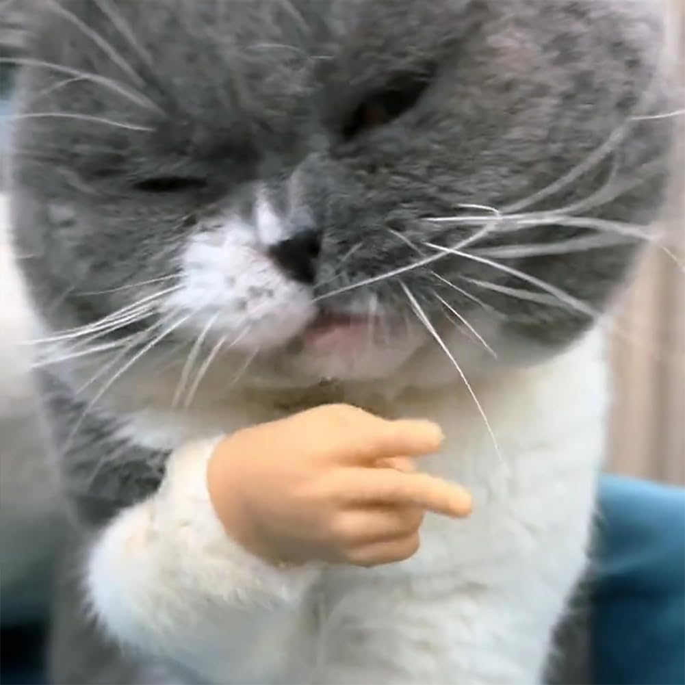 Coehaopike 6PCS Tiny Hands for Cats, Funny Little Hands for Cats, Rubber Finger Puppets for Cat Paws, Little Hands for Fingers, Stretchable Mini Hands for Cats, Cat Interactive Toy image number 6