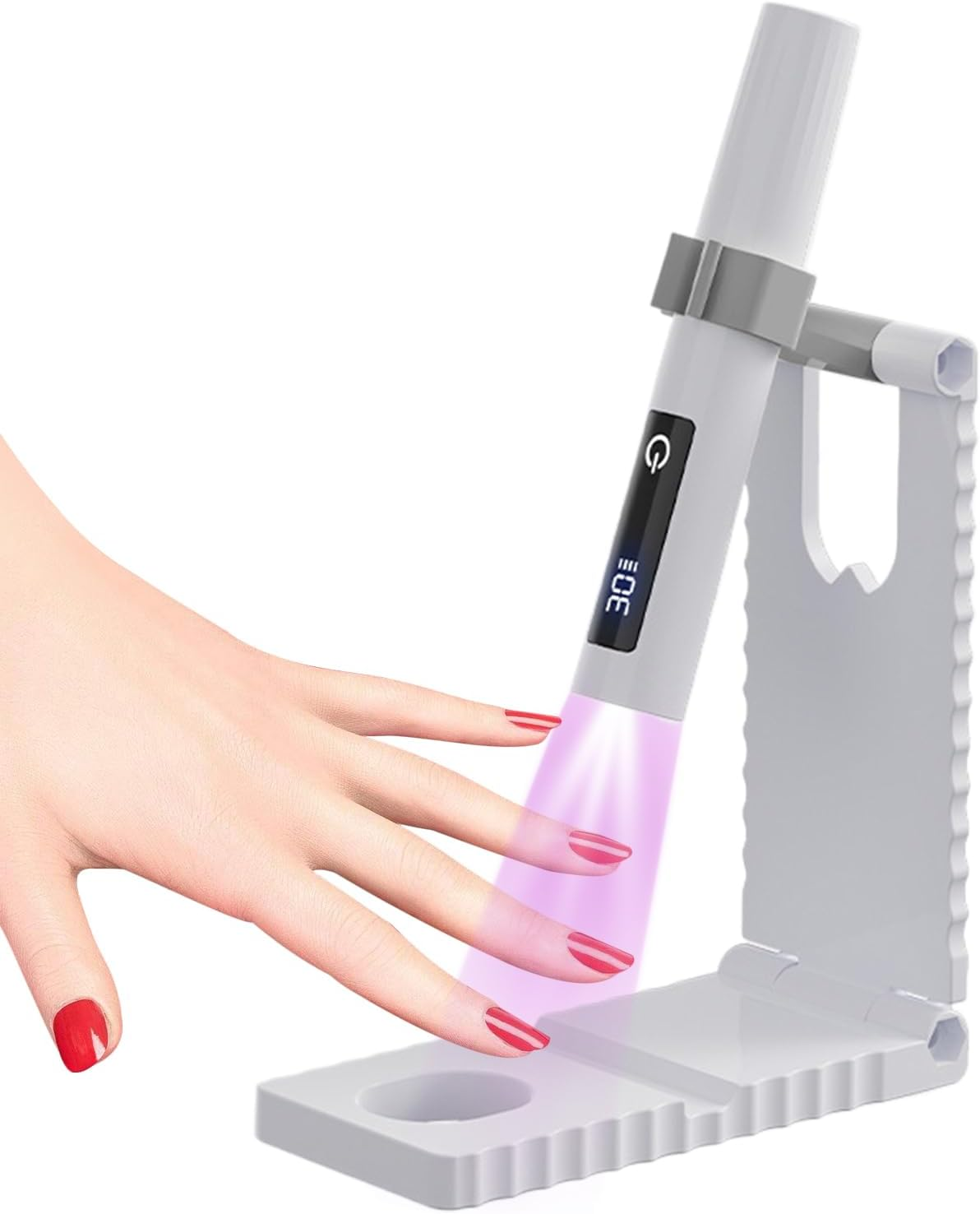 UV Nail Lamp Mini - Fingernail Curing Dryer USB Charging - Portable LCD Display LED Light with 2 Timing Modes for Manicure Pedicure Studio Home Airplane Camping