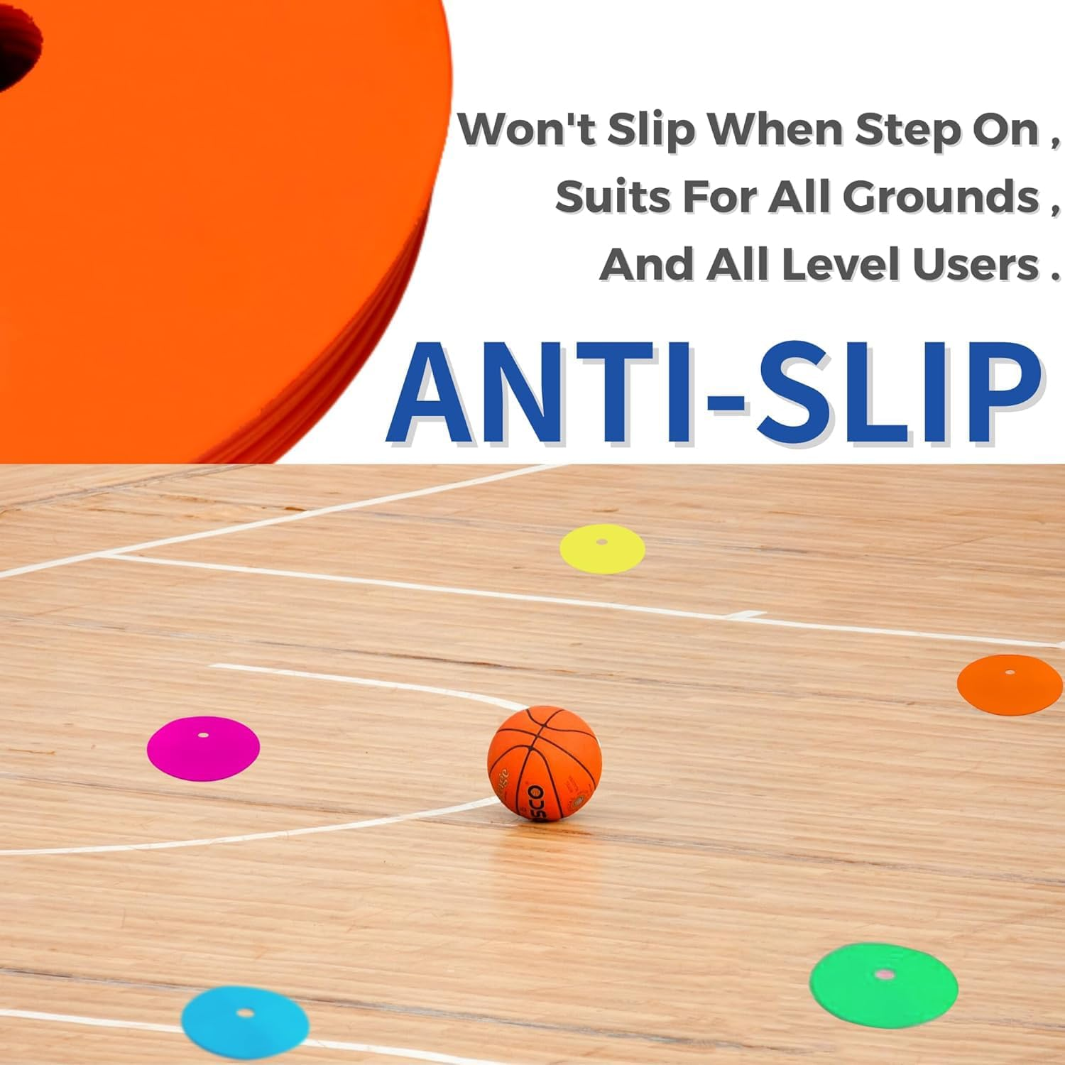 Mumoo Bear 10Pack Spot Markers Flat Disc Markers Poly Vinyl Spot Markers Non- Spots Markers Agility Markers Floor Dots Football Basketball Sports Speed Agility Training Markers for Sports Training image number 4