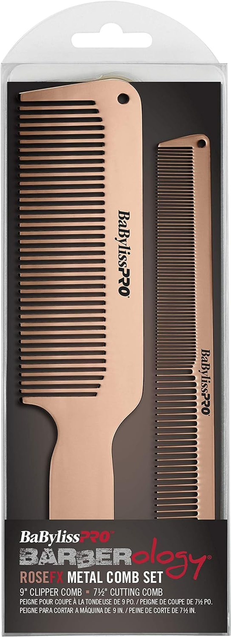 Babylisspro Barberology Comb Set - Rosefx Metal for Unisex 2 Pc Comb image number 1