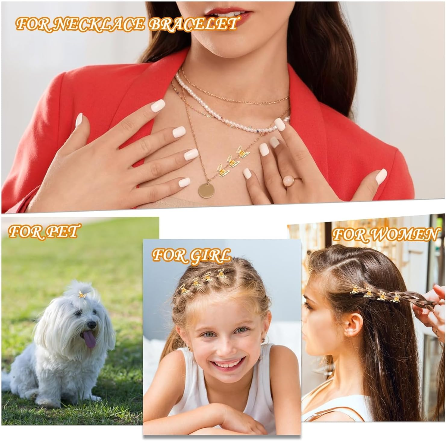 30 Pcs Gold Butterfly Hair Clips for Women,Hair Rings for Braids Accessories,Hollow Butterfly Metal Claw Clips Strong Hold,3D Gold Jewelry for Women Fashion Styling image number 6