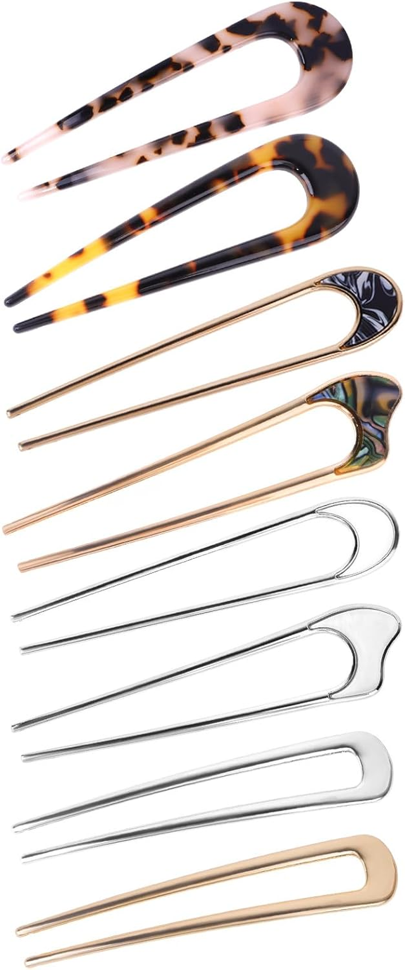 EXIPSAT Set of 8 Hair Clips, U-Shaped Hair Clips, Hairpins, Various Styles, Headdress for Women image number 4