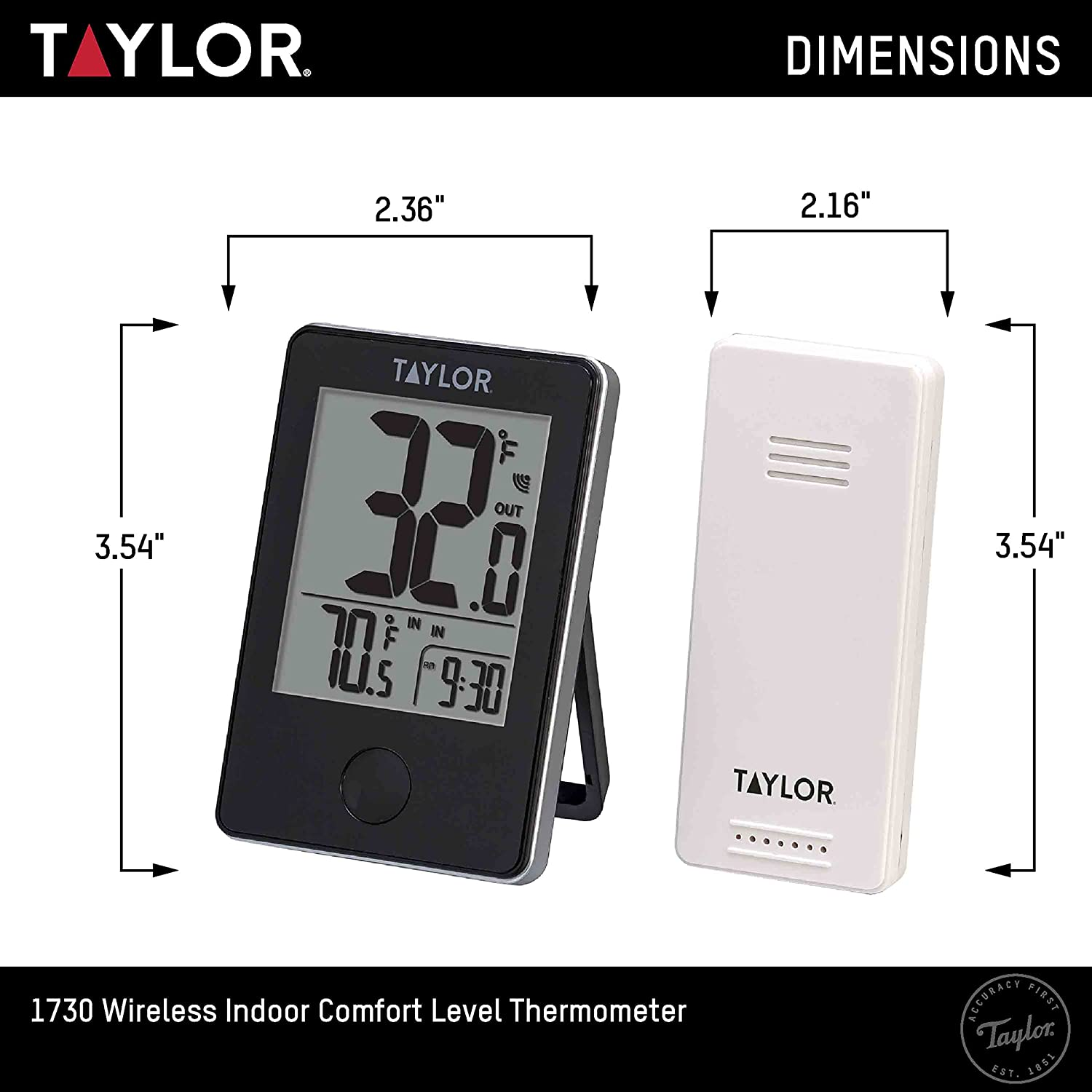Taylor Precision Products Wireless Digital Indoor/Outdoor Thermometer image number 4
