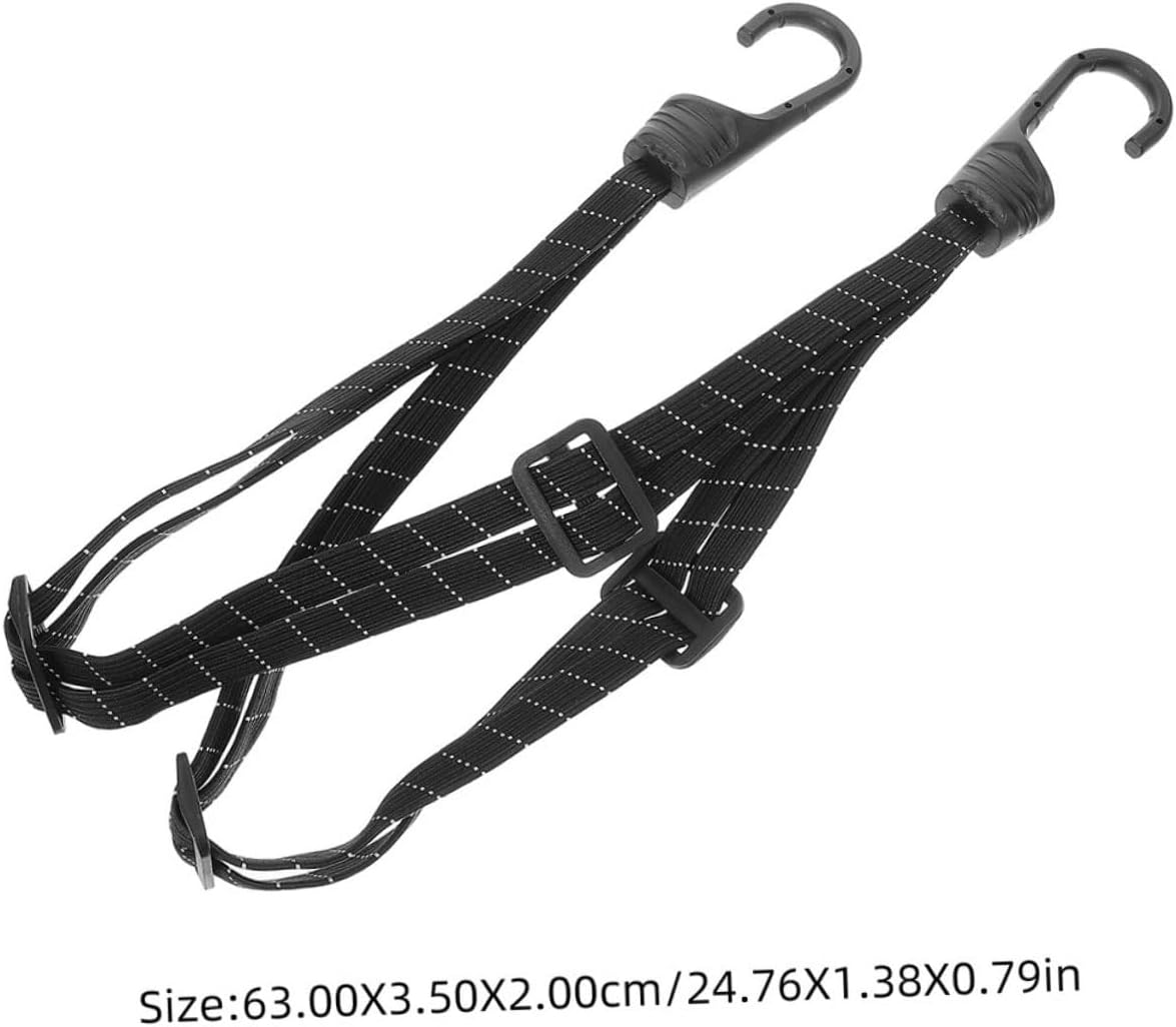 SWOOMEY 2Pcs Elastic Helmet Cord and Bicycle Luggage Strap with Reflective Features, Motorcycle Tie down Rope for Secure Bike and Helmet Fastening, Sturdy Elastic Bungee Cords for Outdoor Travel image number 6