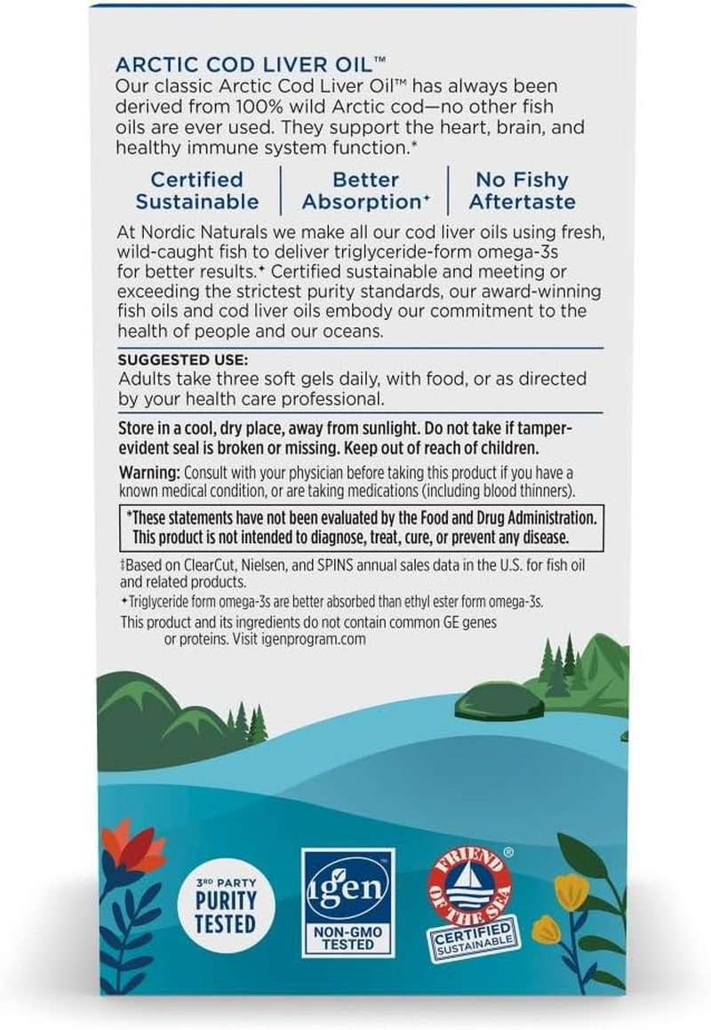 Nordic Naturals - Arctic CLO, Heart and Brain Health, and Optimal Wellness, 180 Soft Gels
