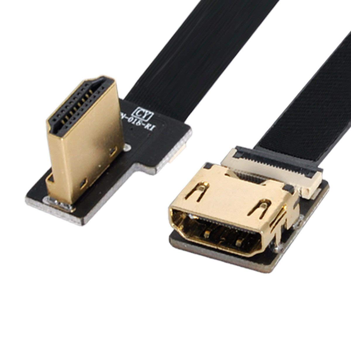 Xiwai CYFPV Right Angled 90 Degree HDMI Male to Female FPC Flat Cable for HDTV Multicopter Aerial Photography (0.1M) image number 3