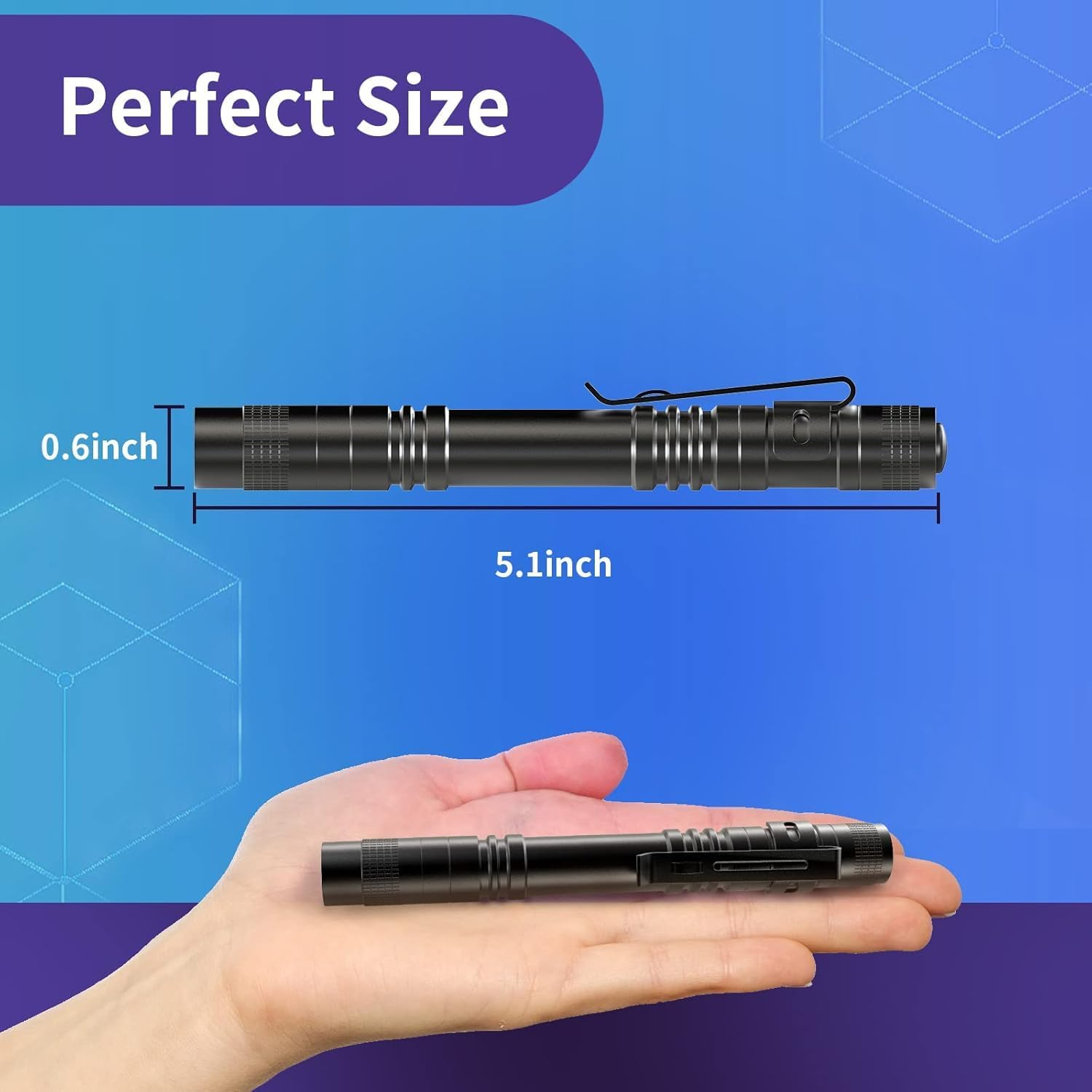 UV Black Light Flashlight, 395Nm Mini Pen Light with Clip, Waterproof Ultraviolet Flashlight for Leak, Pet Urine, Scorpion, Hotel Inspection, Dry Stain and Bed Bug
