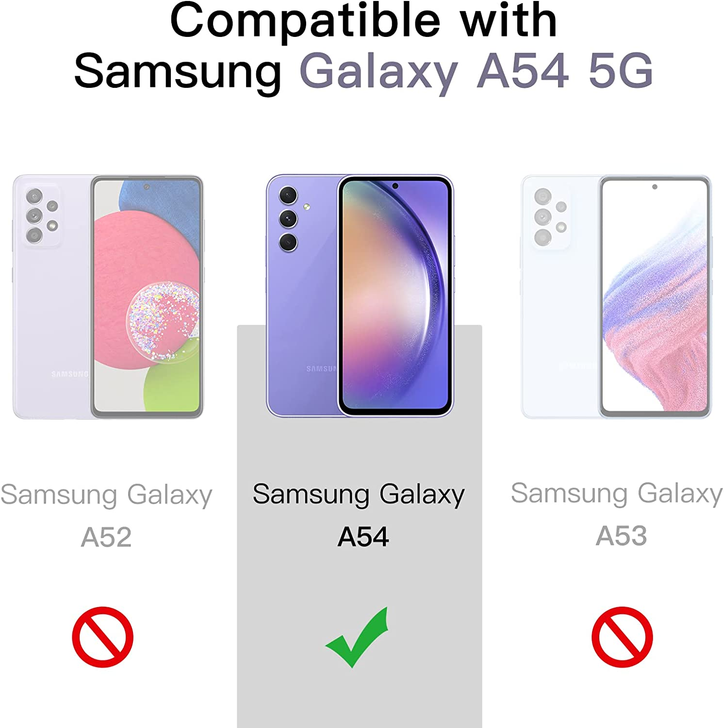 Jetech Matte Case for Samsung Galaxy A54 5G 6.4-Inch, Frosted Translucent Back Protective Slim Phone Cover, Anti-Fingerprints (Lilac) - Black image number 2