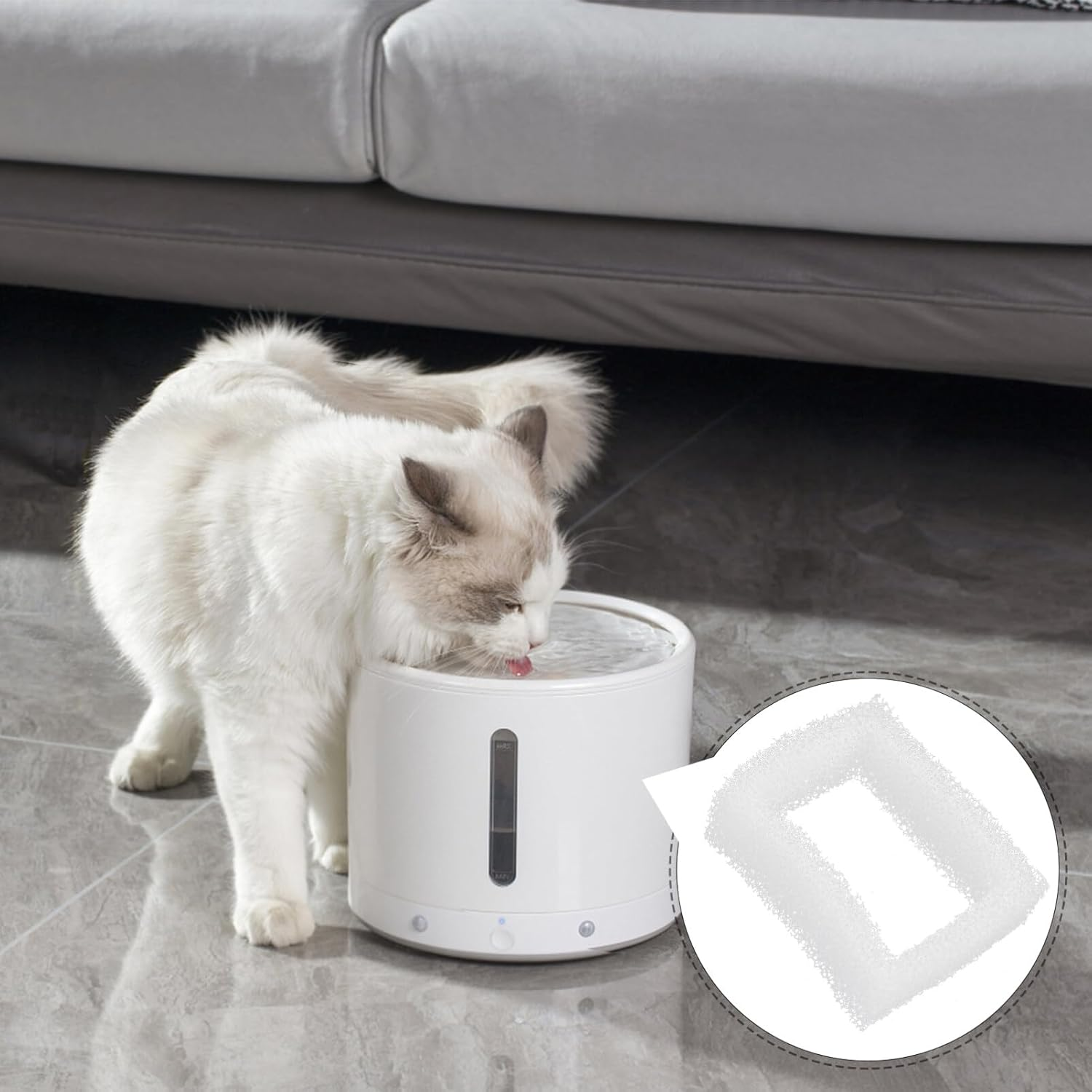 Alipis Cat Fountain Filter Sponge Foam Filter Replacement Pet Water Dispenser Parts Waterer Filters, White, 3.18X2.59X1.06In, 12Pcs image number 6