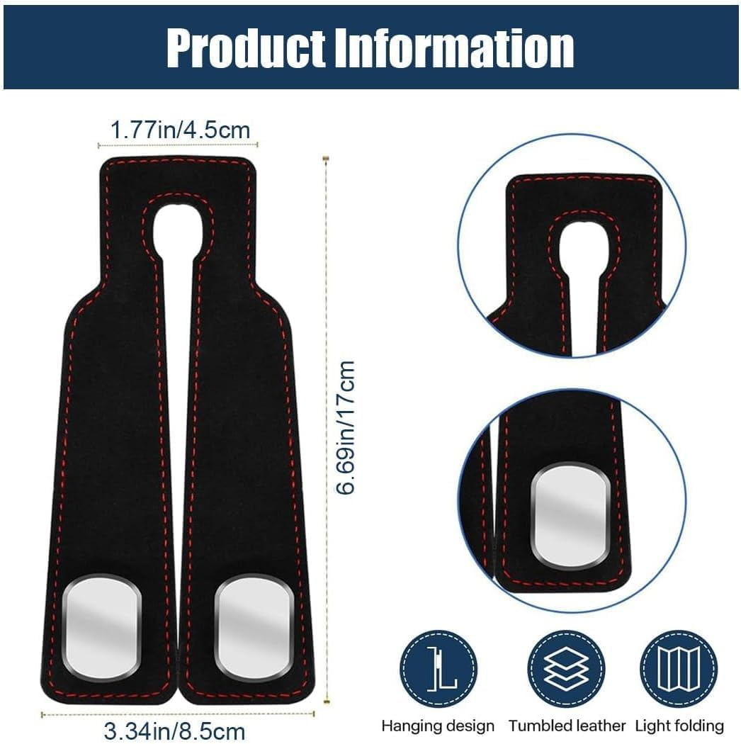 2Pcs Car Seat Back Double Hook 2 in 1 Purse Hook Universal Multifunctional Headrest Hooks Car Organizers and Storage Accessories (2Pcs) image number 4