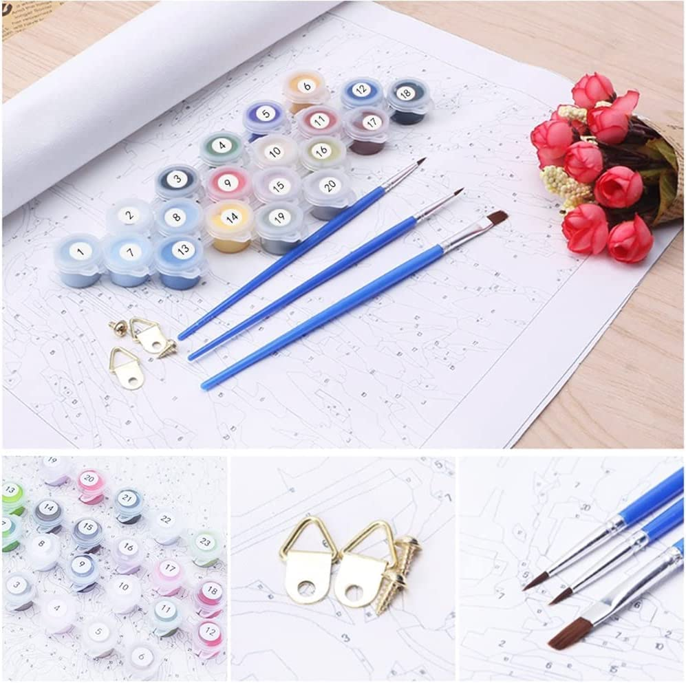 Paint by Number for Adults.Butterflys Girl DIY Acrylic Painting Kit for Kids and Adults Beginner &ndash; 16&rdquo; X 20&rdquo;With 3 Brushes and Bright Colors image number 5