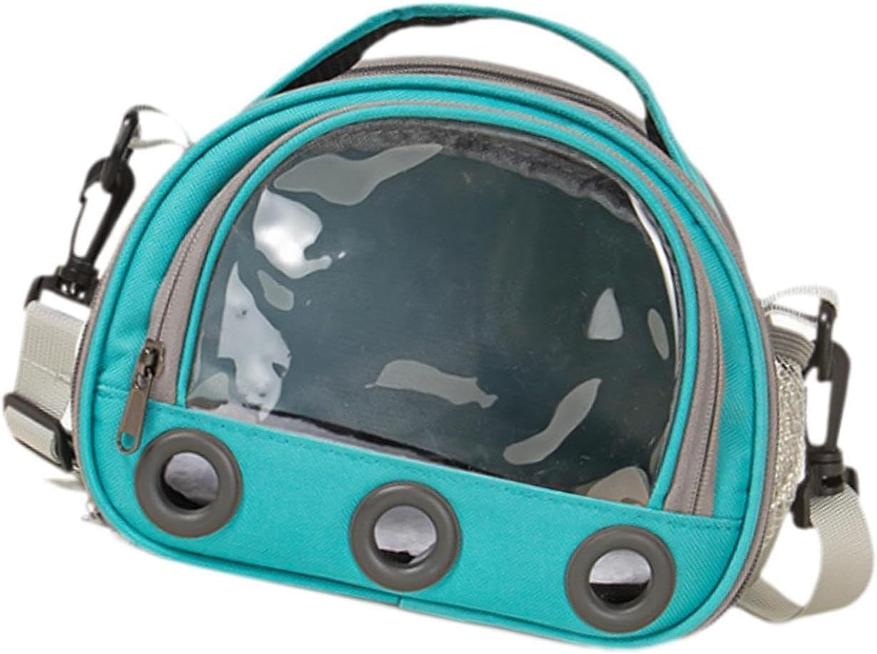 Hamster Travel Carrier Bag Guinea Pig Carrier Bag Travel Small Animals Chinchilla Outgoing Carrier Cage Carrying Shoulder Bag, Pink, S (Blue,Small) image number 2