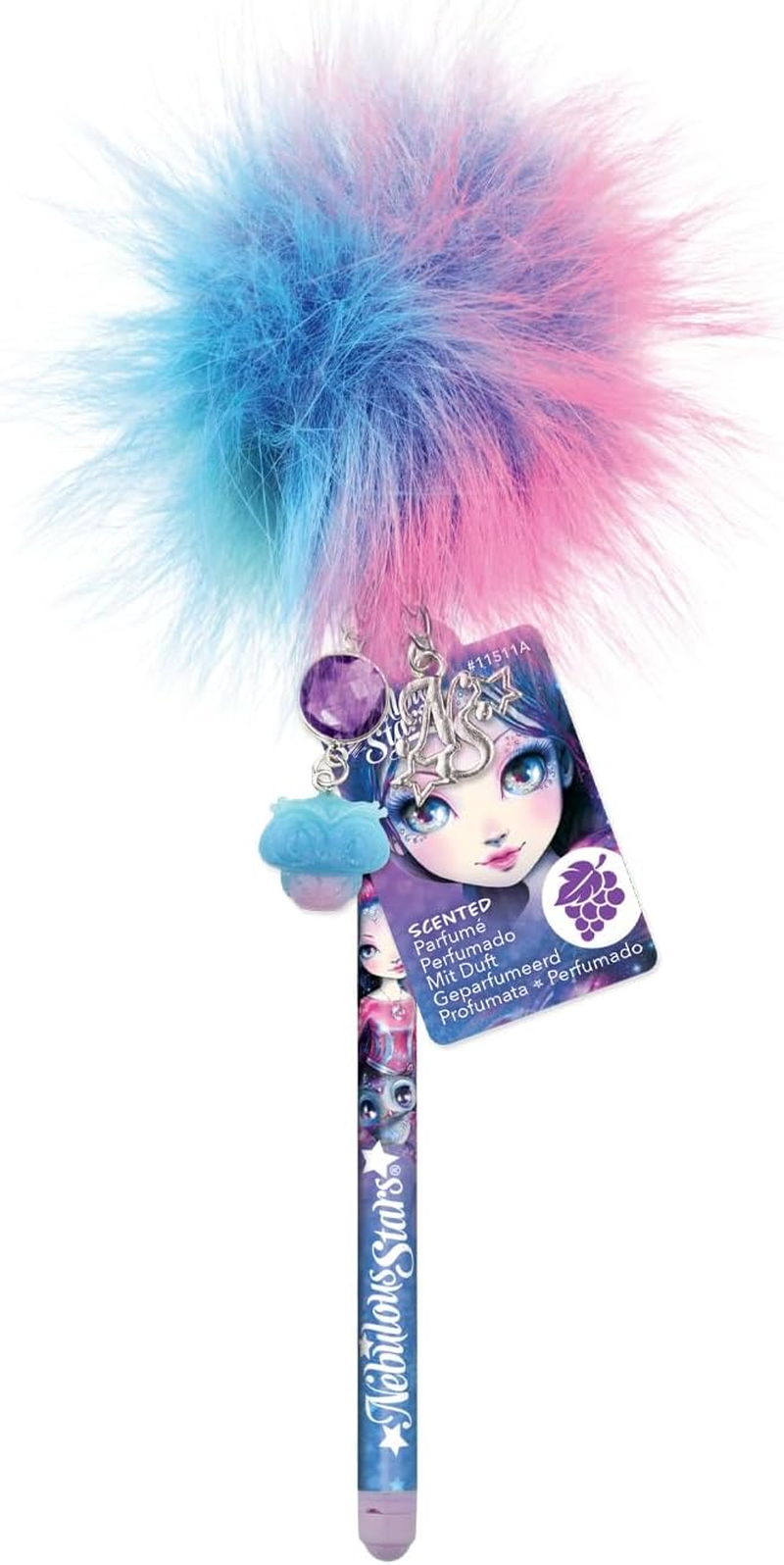 Nebulous Stars Scented Pom Pom Pen Set - Assorted Ballpoint Pens with Rainbow Pom Poms, Charms & Scented Ink, Fun, Colourful School Supplies for Kids image number 1