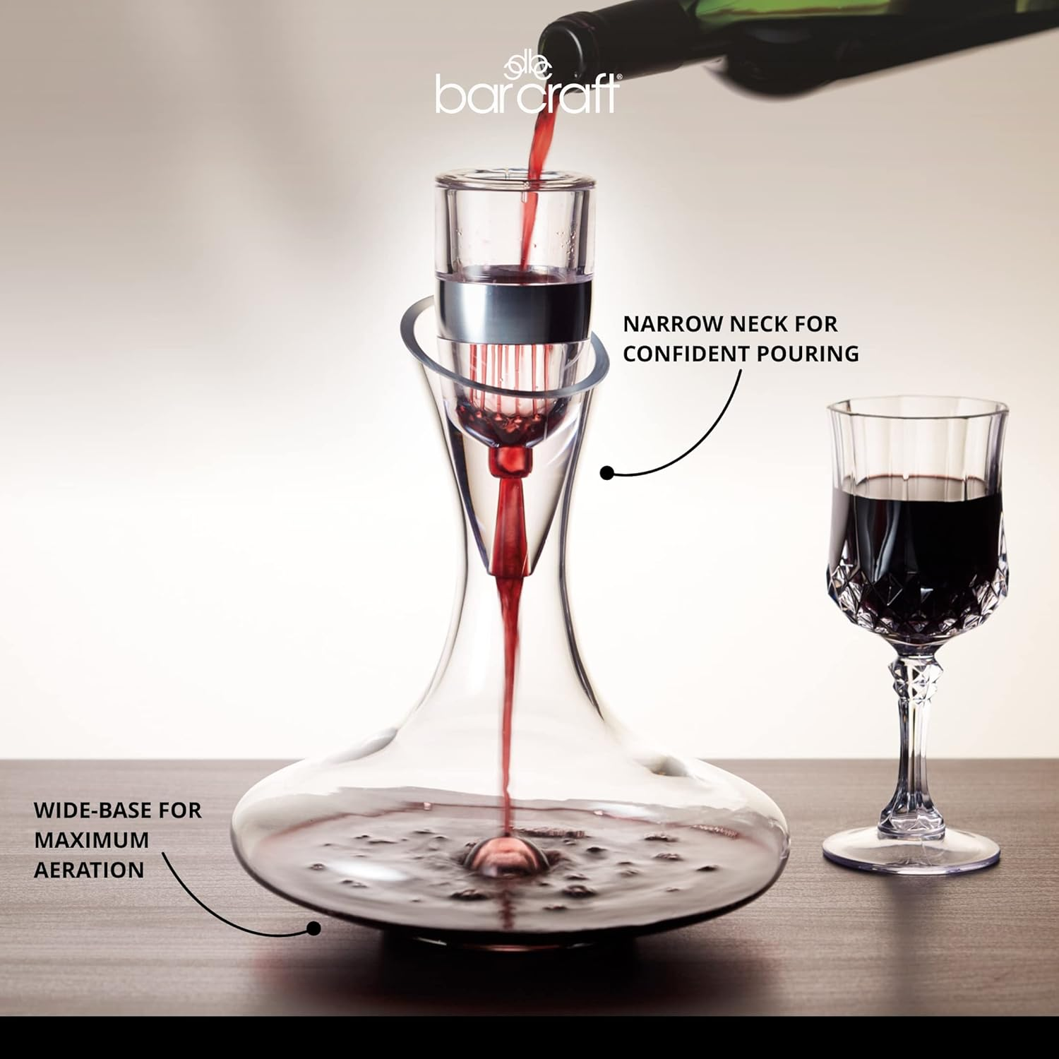 Barcraft Deluxe Glas Wine Decanter, 1.5 Litre