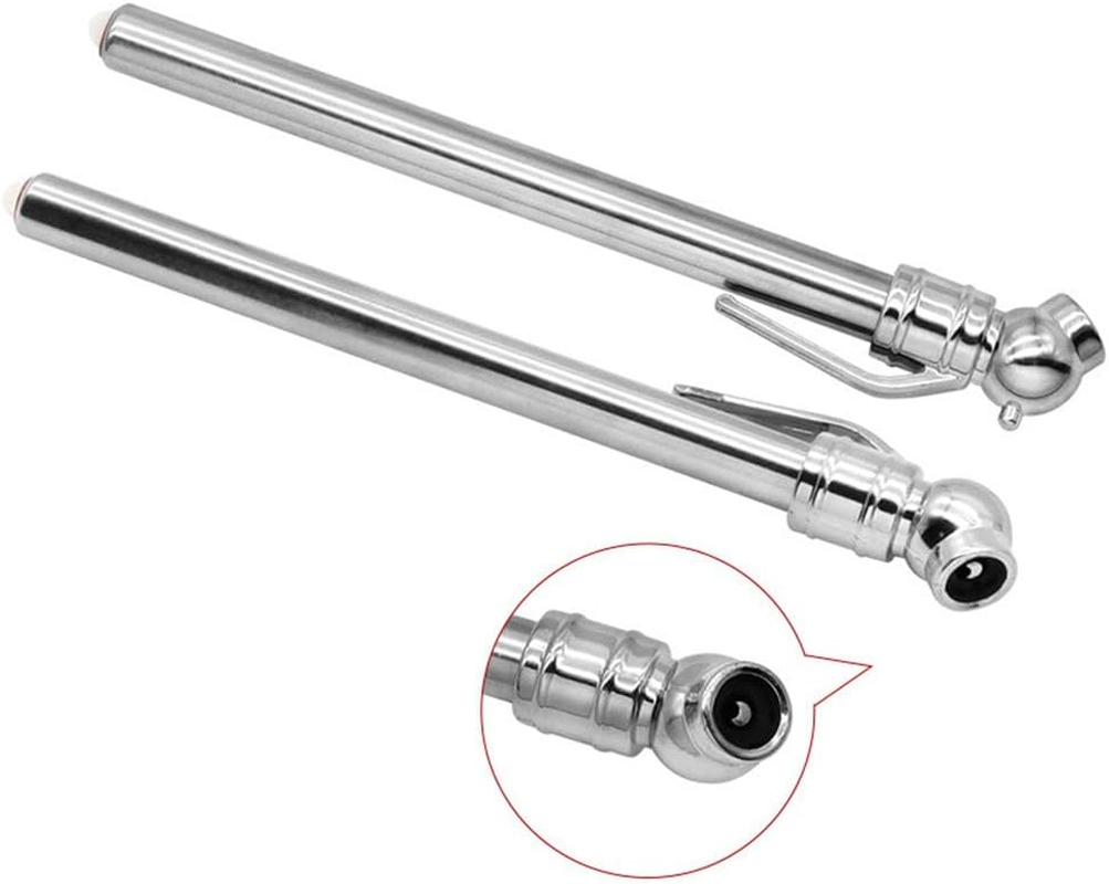 2 Pcs Portable Tire Pressure Gauge Tireair,Pencil Tire Pressure Gauge,Stainless Steel Body Pressure Gauge for Car,Truck,Rv,Motorcycle and Bike image number 4