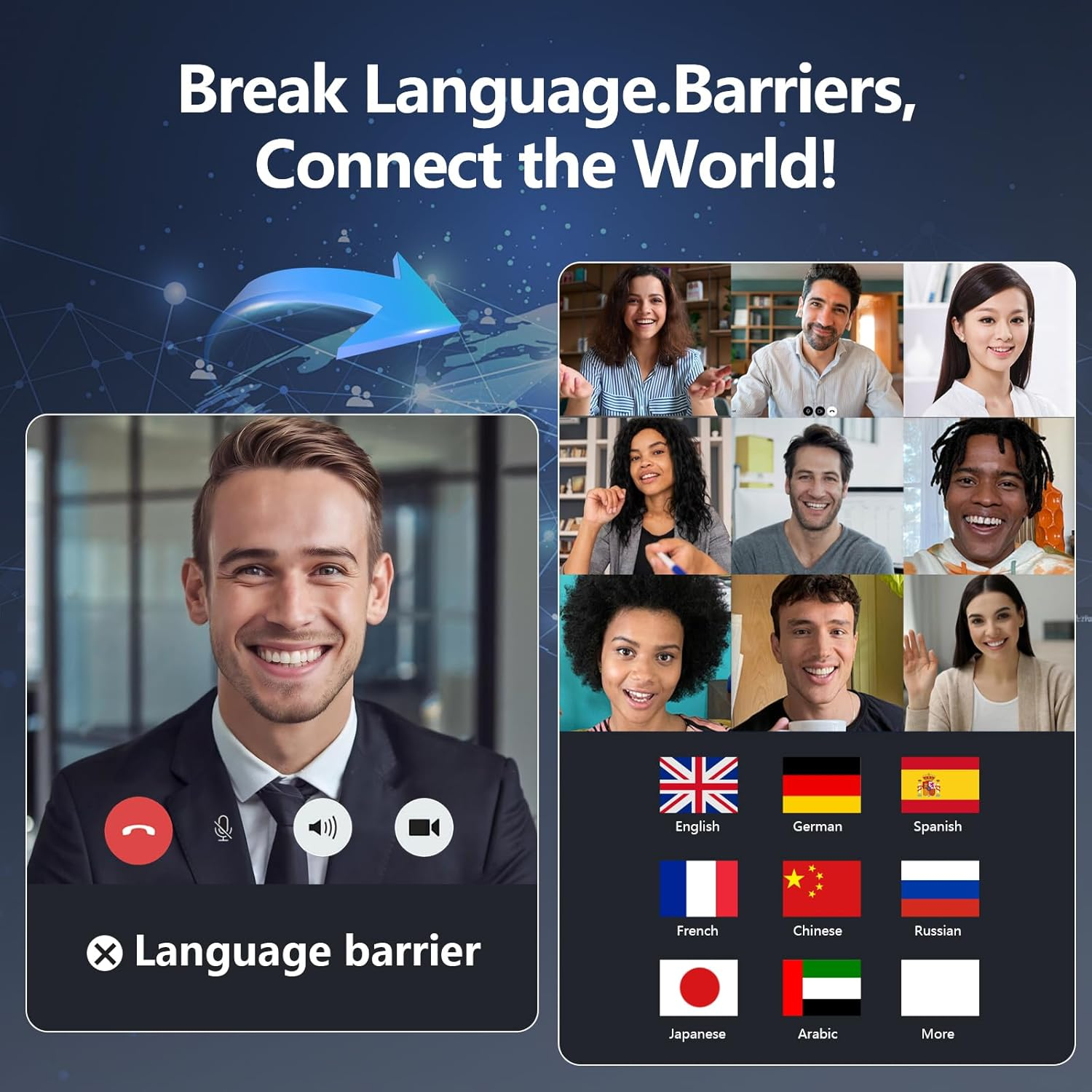 AI Translation Earbuds Real Time, 3-In-1 Translator Earbuds 164 Foreign Languages & Accents, Audifonos Traductores Ingl&eacute;s Espa&ntilde;ol,Open Ear Wireless Headphones with Charging Case Fit Ios & Android - Classic Black image number 3