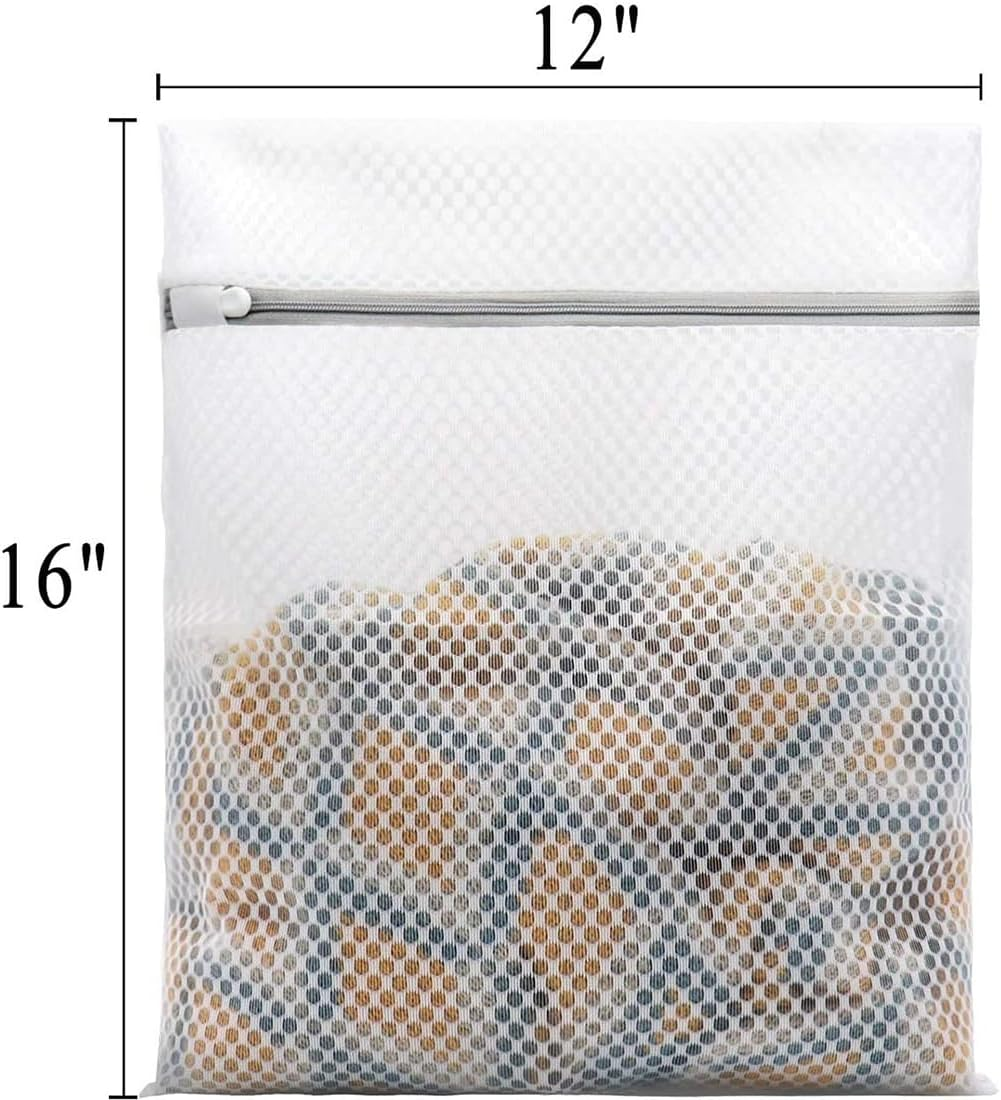 3Pcs Honeycomb Mesh Laundry Bags, Zipper Net Mesh Wash Bag, Travel Laundry Bag Delicates Bag, Durable Washing Bag for Delicates Lingerie Sweater Undergarment (12 X 16 Inches) image number 1