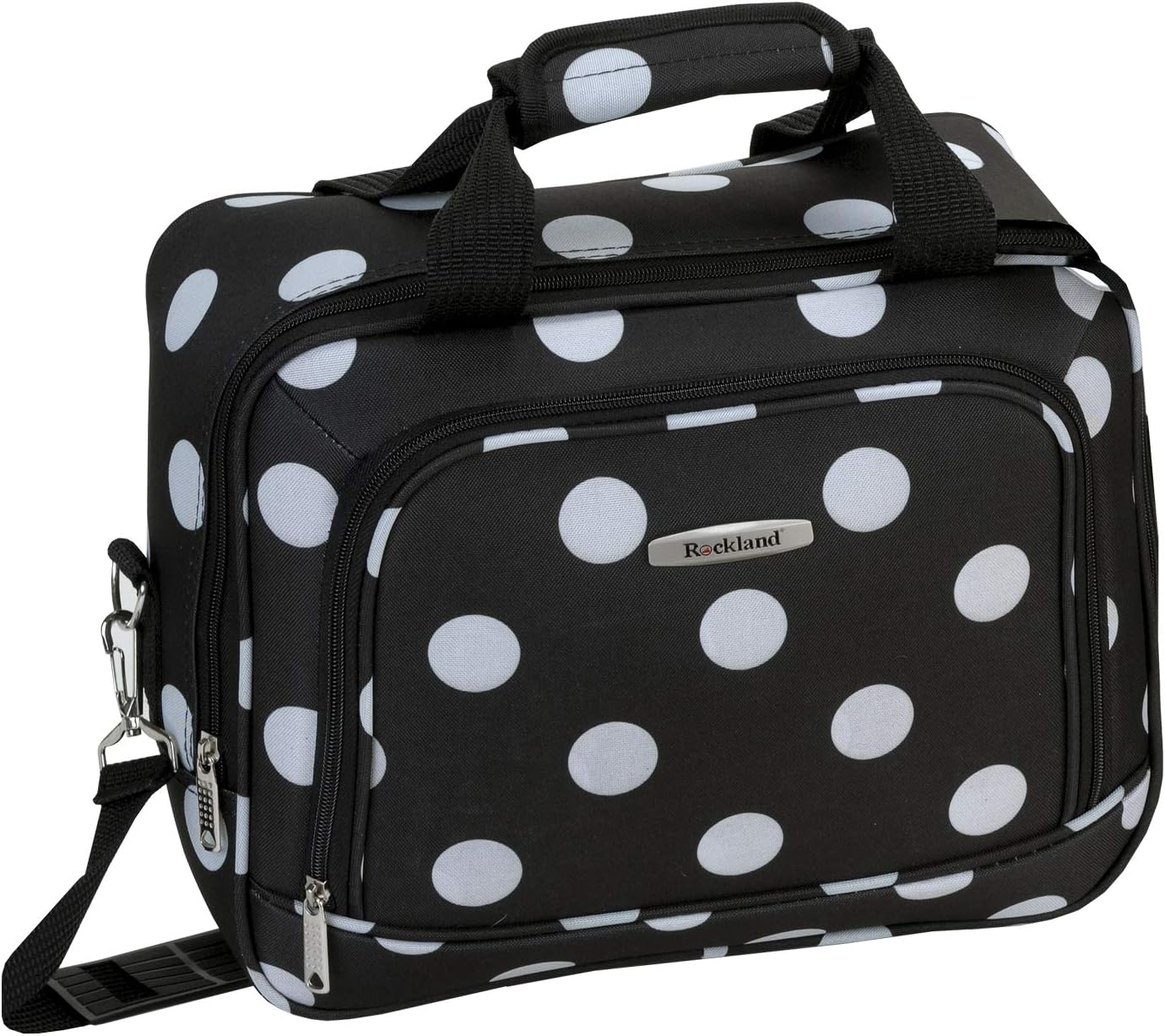Rockland Polka Softside Upright Luggage Set, Black Dot, 4-Piece Set (14/19/24/28), Polka Softside Upright Luggage Set image number 2