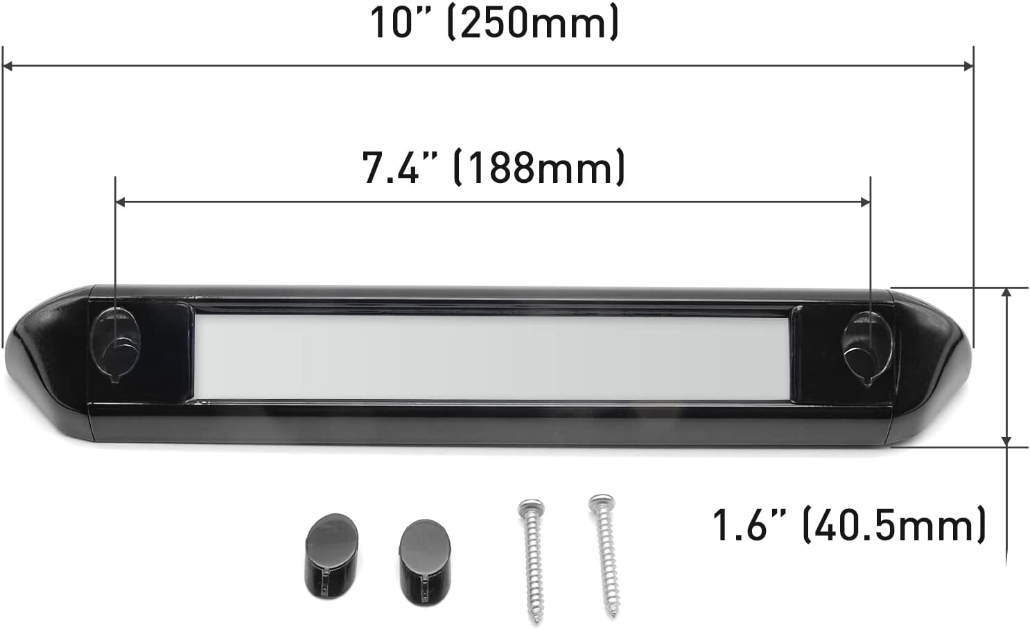 Dream Lighting 12V DC 250Mm Watreproof LED Awning Light Auto Camper Trailer Caravan Boat PC Cover Annex Wall Lamps 350 Lumens Black Shell Indoor Outdoor Camping Strip Lighting Cool White image number 4