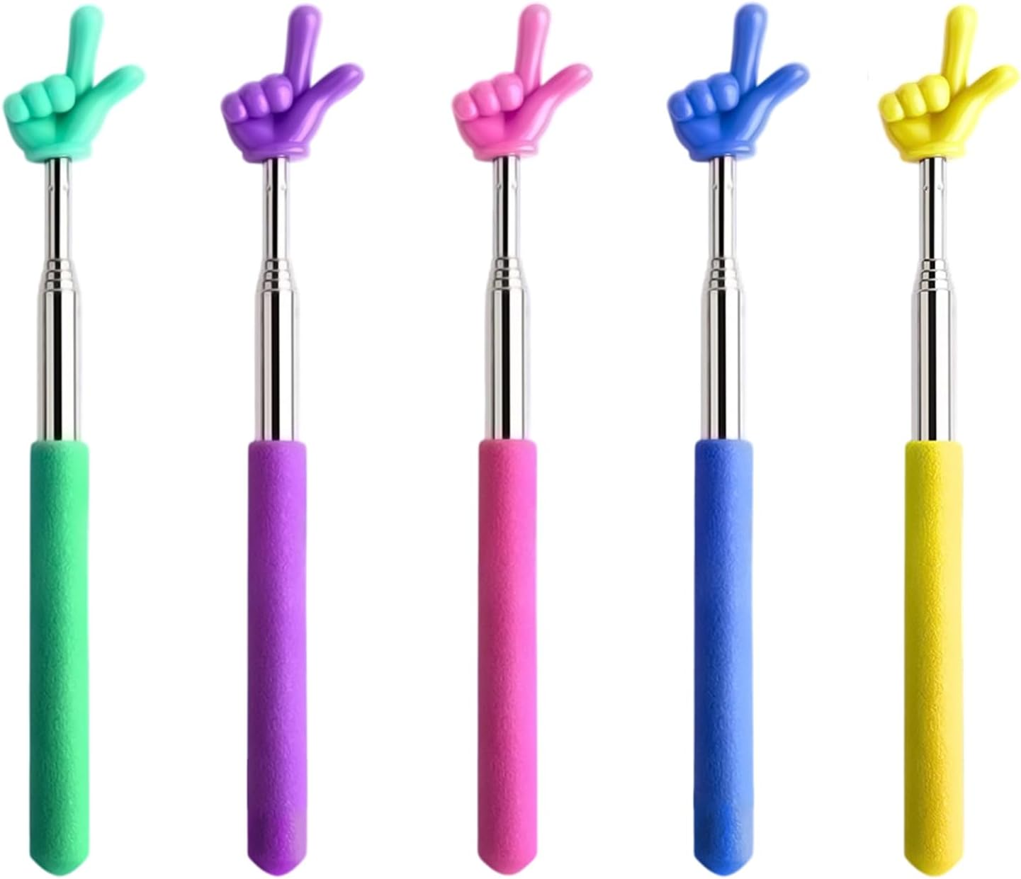 Pack of 5 Extendable Pointing Sticks, Extendable Pointing Stick, Telescopic Teacher Pointer, Stainless Steel Extendable Teacher Pointer, Hand Pointer for Presentations image number 3