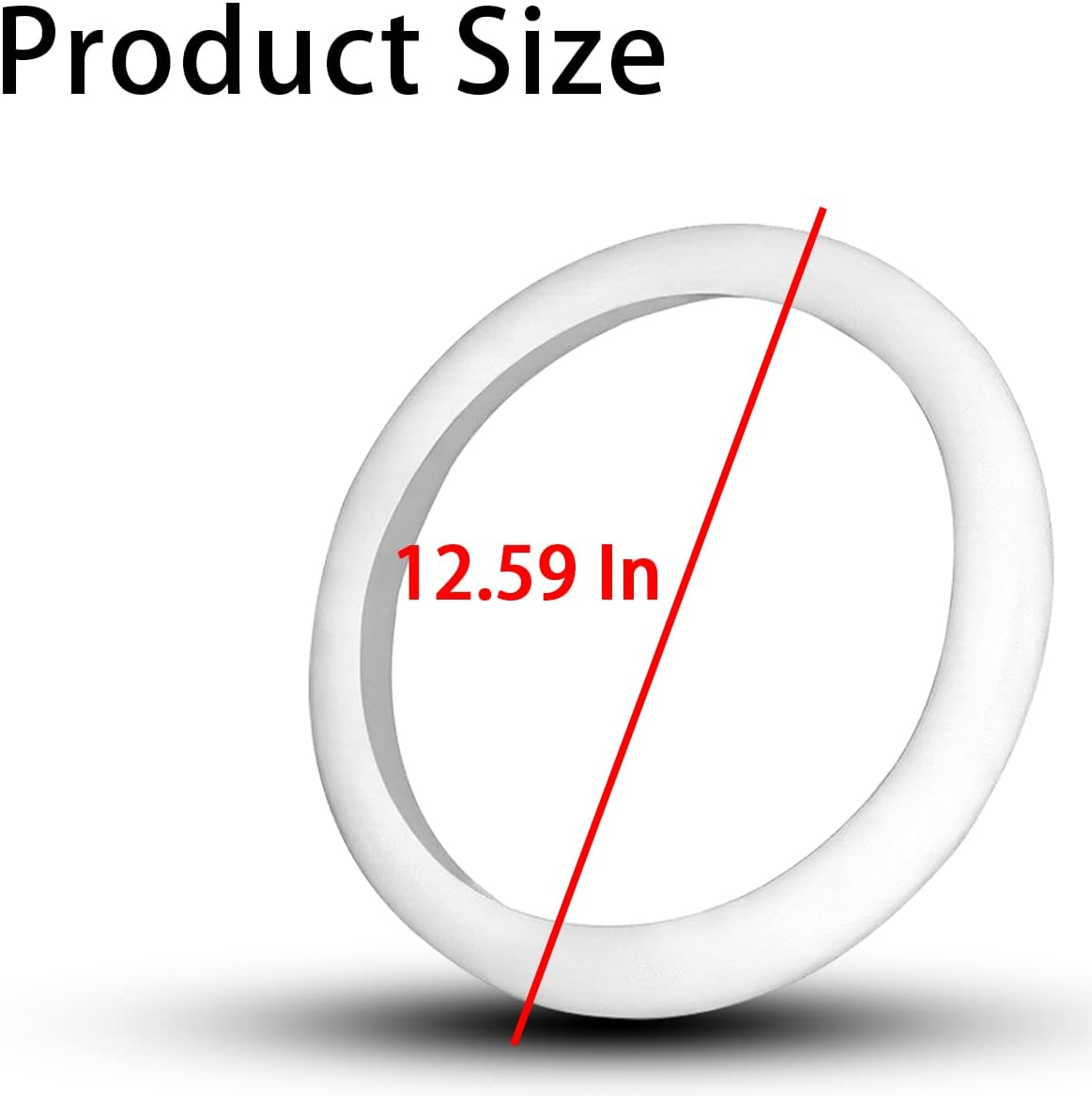 AICEL Car Silicone Steering Wheel Cover, Soft Anti-Slip Auto Steering Wheel Protector Fit 14 Inch, Universal Vehicle Interior Accessories for Cars, Suvs, Trucks, and Vans (White) image number 6