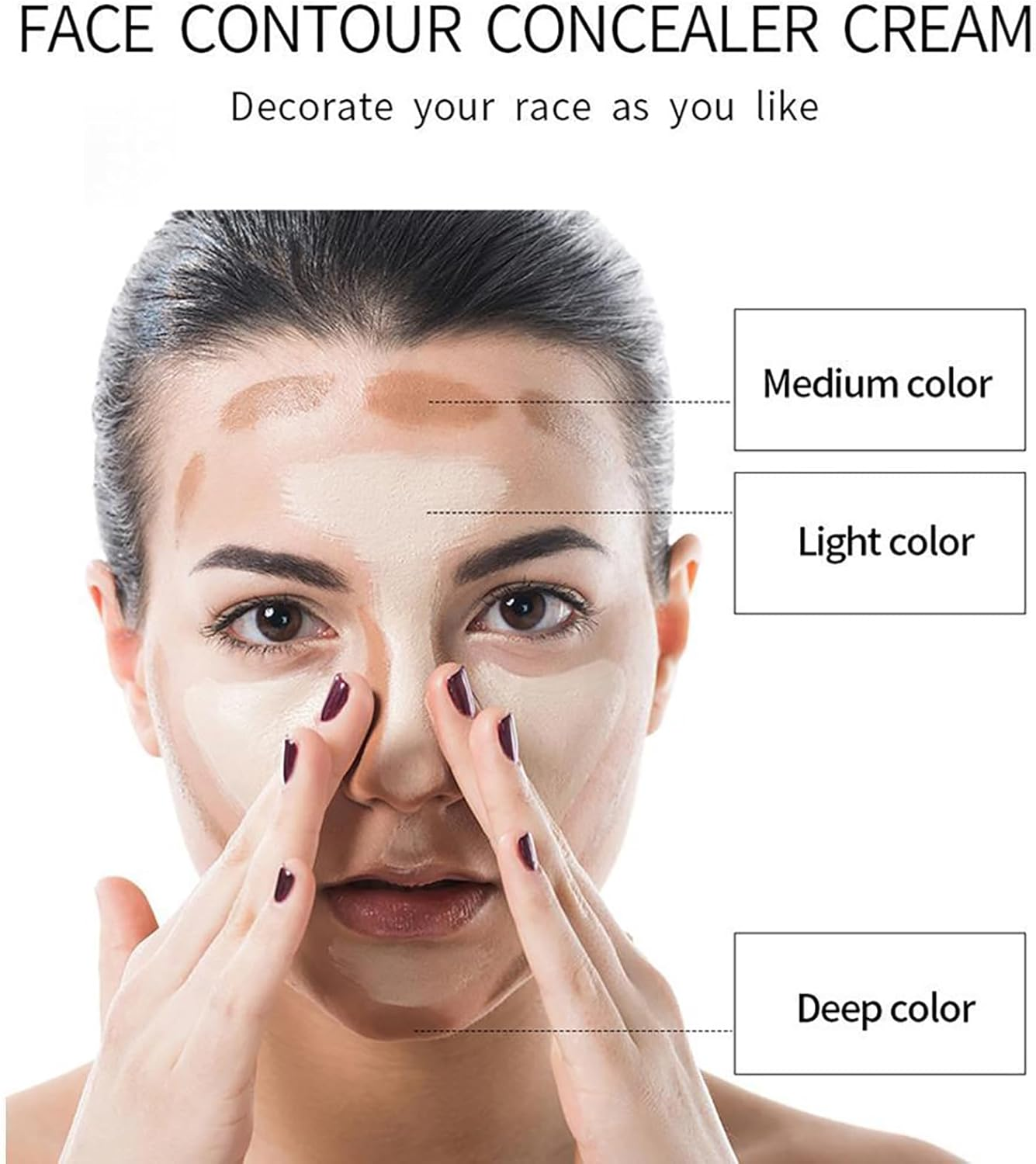 Jascherry 3 Colors Liquid Concealer Full Coverage Colour Corrector under Eye Makeup, Long Lasting for Dark Circles and Facial Redness Eye Concealer, Face Concealer Waterproof Hydrating with Brush Set - Elconcealer-024 image number 5