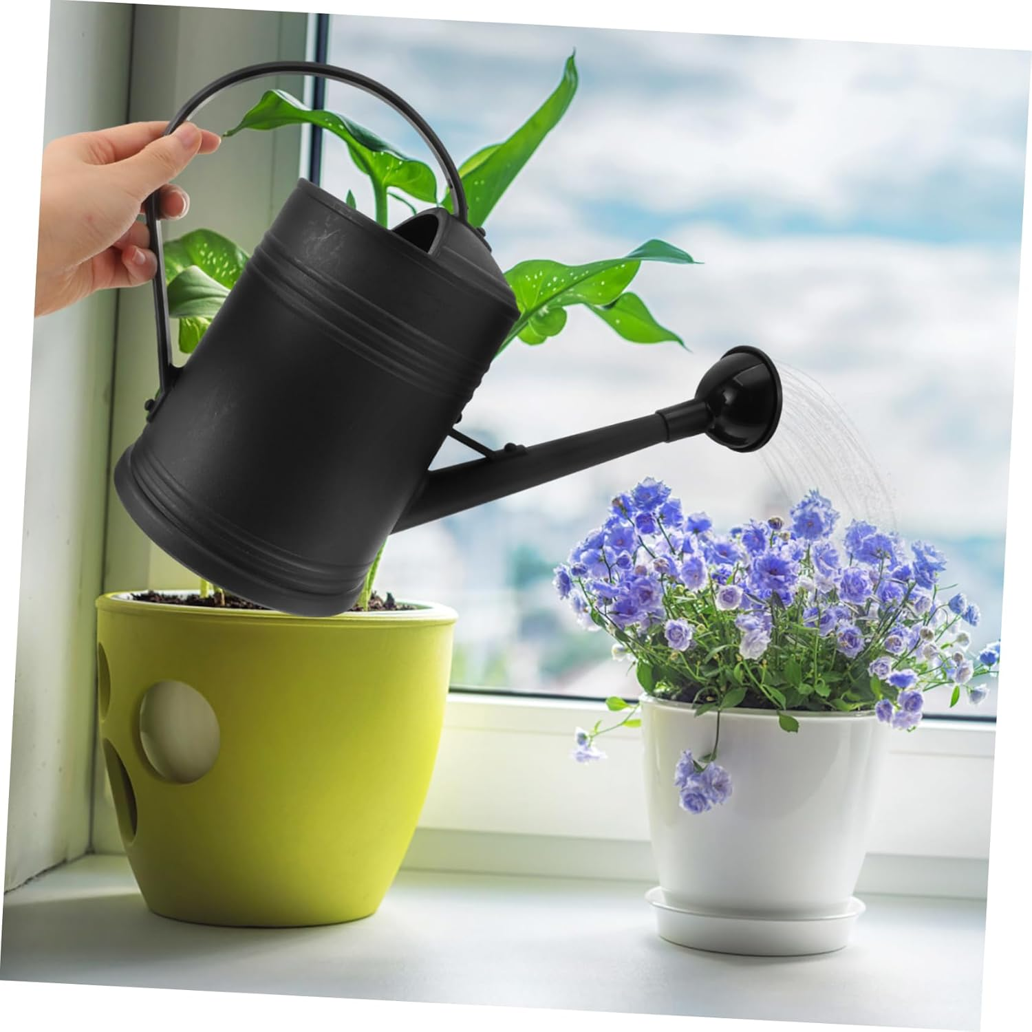 Large Capacity Watering Can for Garden Watering Convenient Indoor Plant Care Plastic Sprinkling Can for Flower Garden - Yellow image number 7