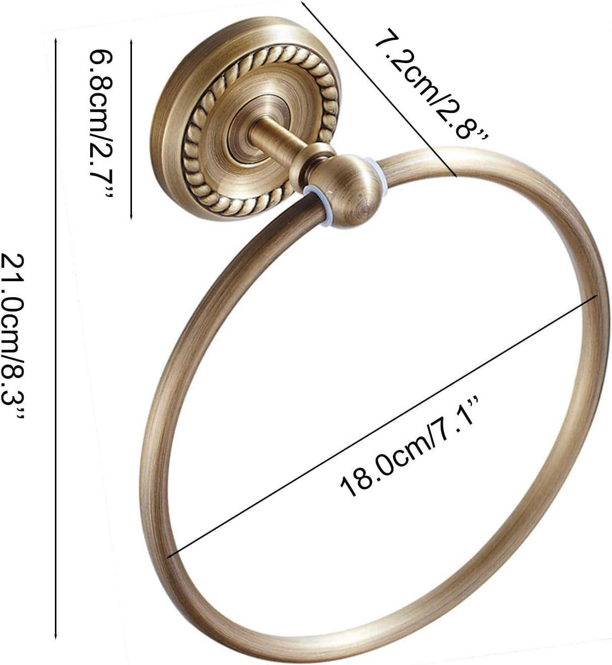 Antique Bronze Towel Ring for Bathroom Towel Rail Wall Mounted image number 2