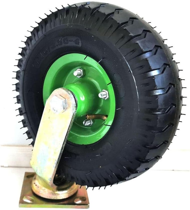 10Inch Swivel Castor Caster Pneumatic Tyres Tyre Wheels Trolley Cart Wheelbarrow image number 1