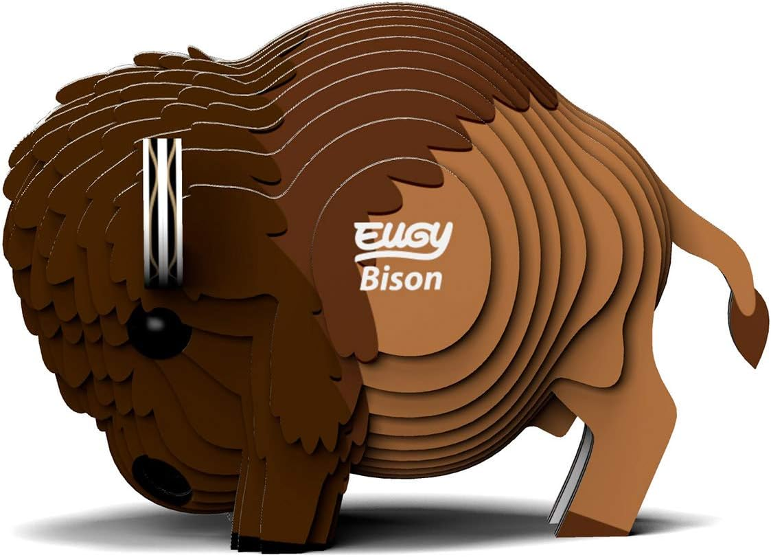EUGY 045 Bison 3D Puzzle - 24 Piece Eco-Friendly Educational Toy Puzzle for Boys, Girls & Kids Ages 6+ image number 2