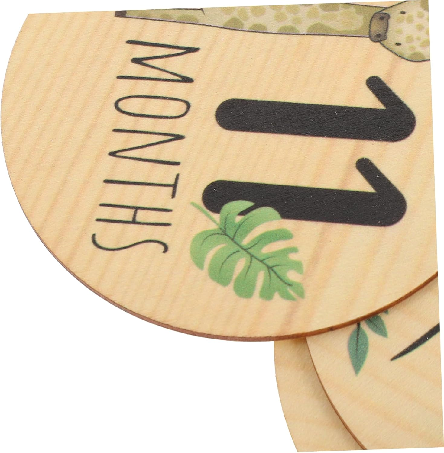 7Pcs Wooden Milestone Signs with Cute Animal Designs Newborn Monthly Announcement Cards for Boys Girls Lightweight Photoshoot Props for Showers and Gender Reveals image number 3