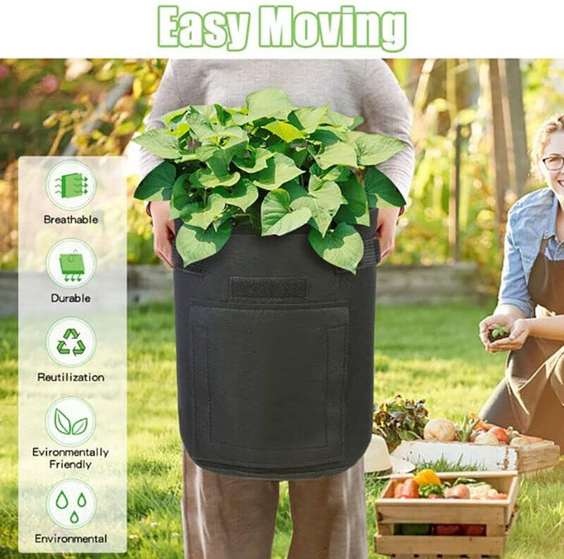 AIMALL 7/10 Gallon Potato Grow Planter Container Bag Pouch Root Plant Growing Pot Side Window - Root Vegetable Growing Pouch for Garden & Patio image number 4
