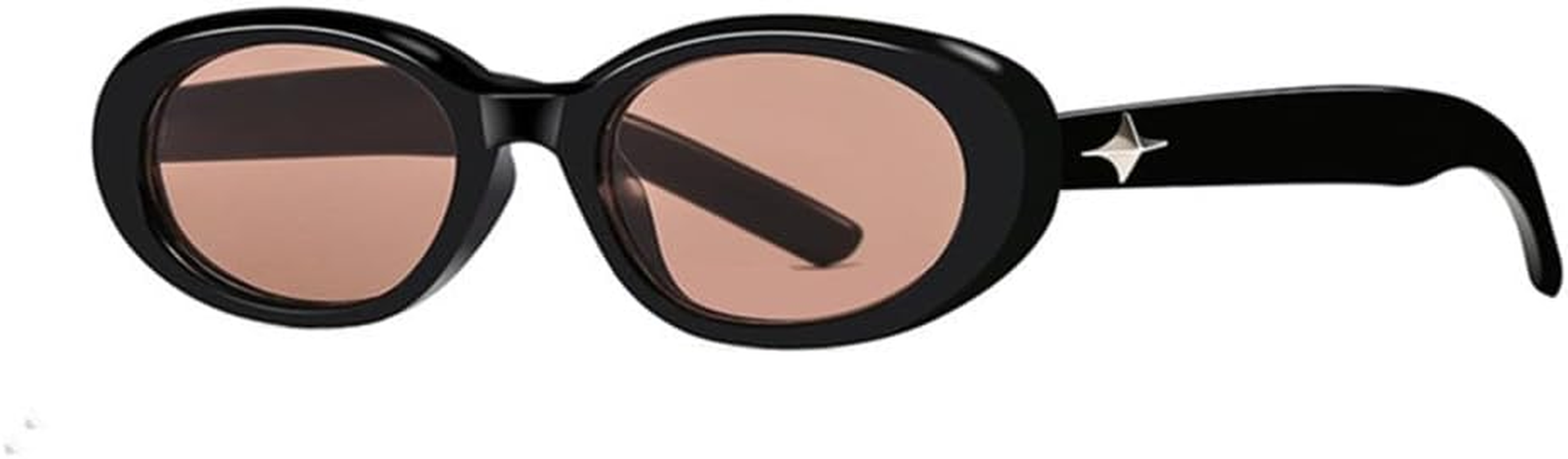 Small Oval Star Vintage Sunglasses Women Glasses Black Pink