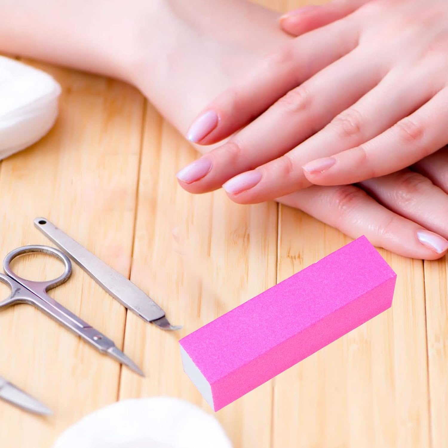 ADOCARN 10Pcs Fluorescent Nail Polishing Blocks Practical Sanding Tools for Women Stylish Manicure File Set Random Colors for Home or Salon Use image number 4