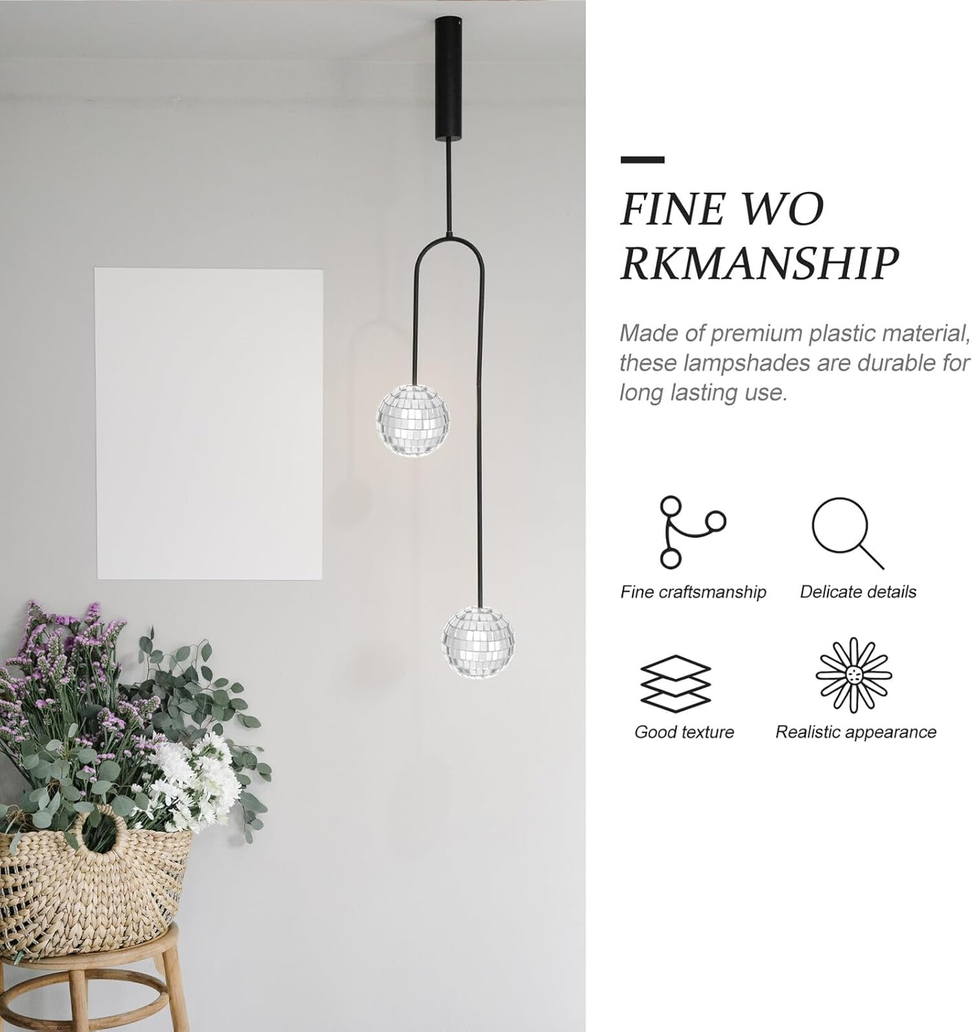 DEARMAMY 6Pcs Mosaic Glass Lawn Light Lampshades 5Cm Miniature String Light Covers DIY Supplies Reflective Outdoor Garden Lamp Shells