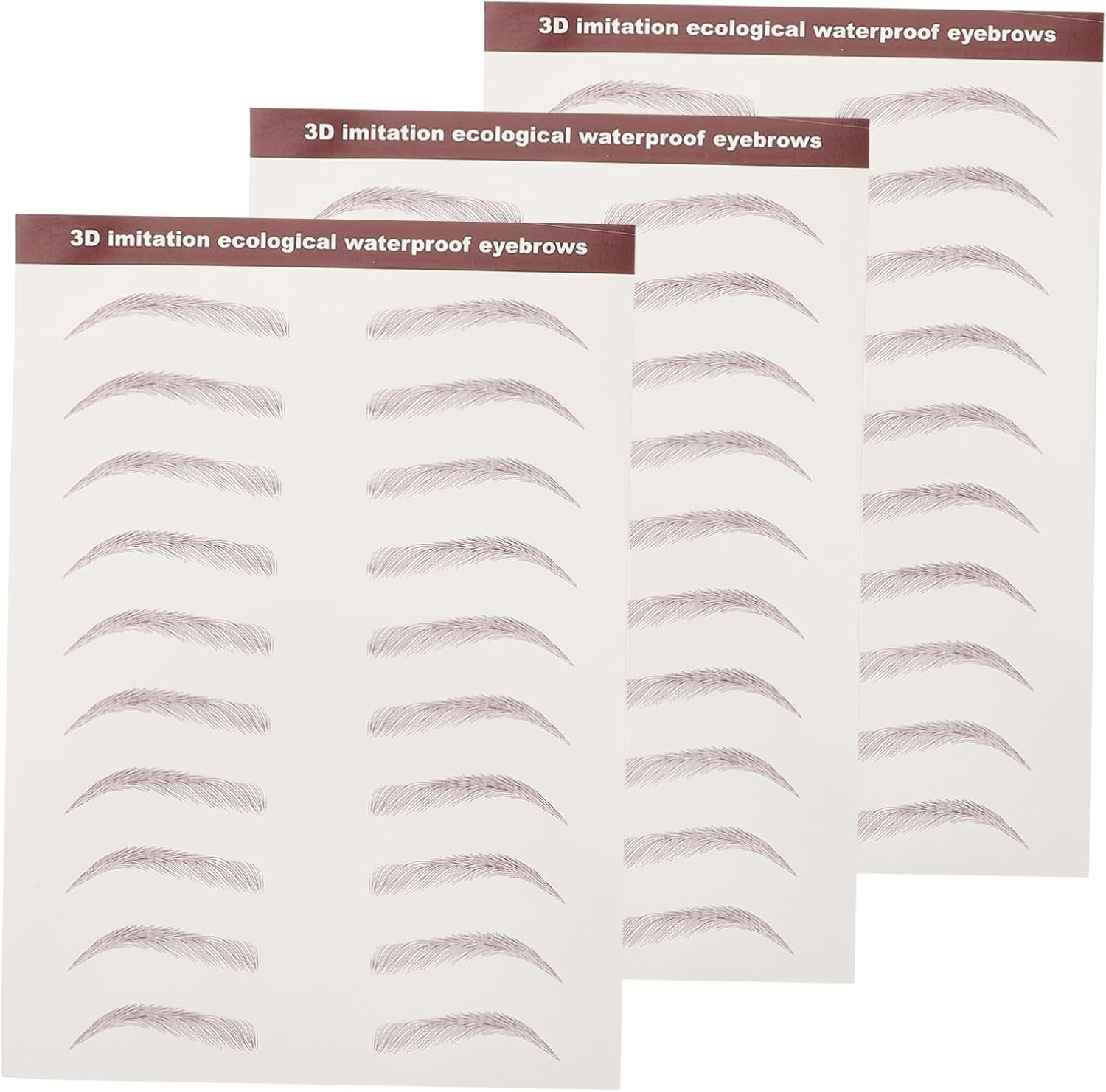 Gatuida 3 Sheets Waterproof 3D Eyebrow Tattoo Stickers Peel off Adhesive Eyebrow Transfers for Natural Look Suitable for Daily Makeup and Special Occasions image number 3