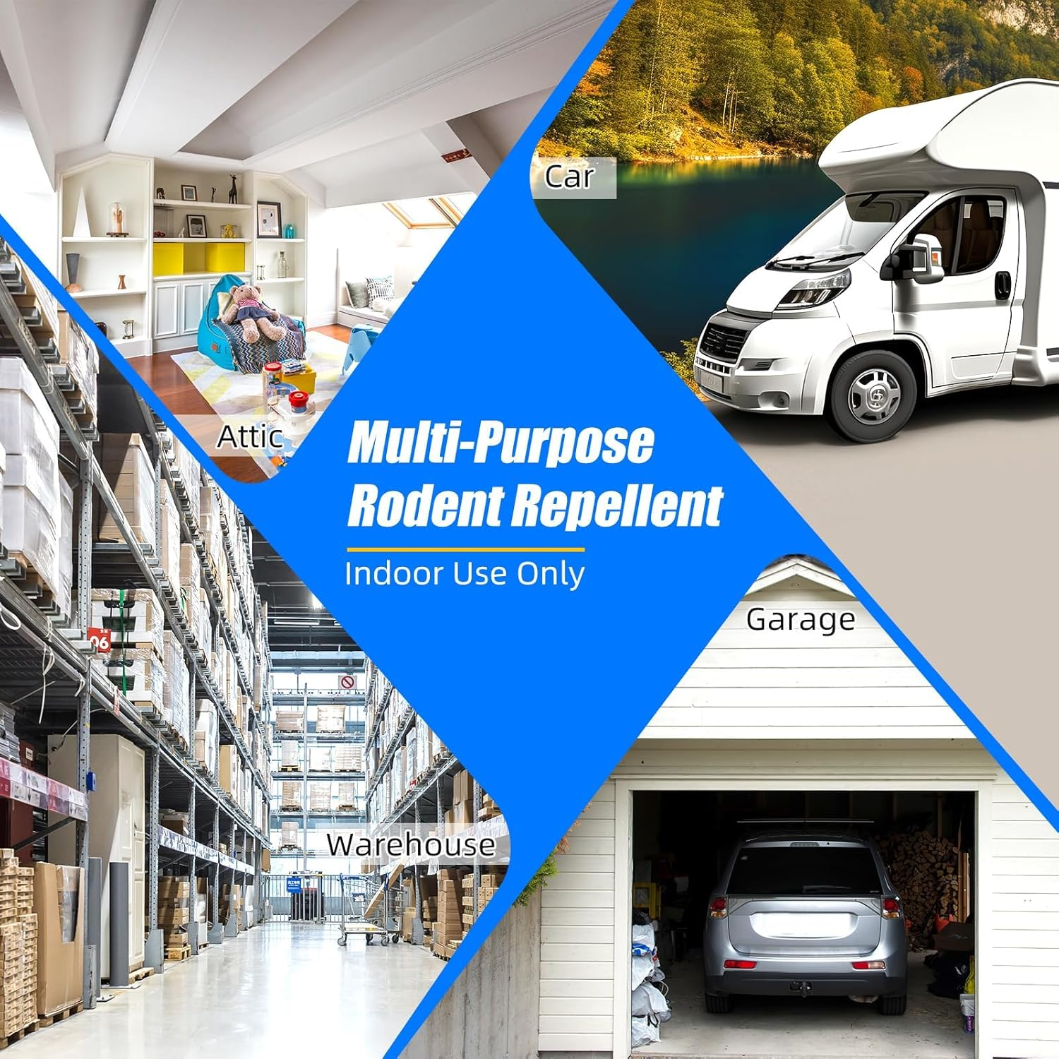 Rodent Repellent Ultrasonic Plug In, Mice Repellent Indoor with 4 Working Modes, Mouse Squirre Spider Rat for House Attic Garage Kitchen Office (Black) - White image number 2