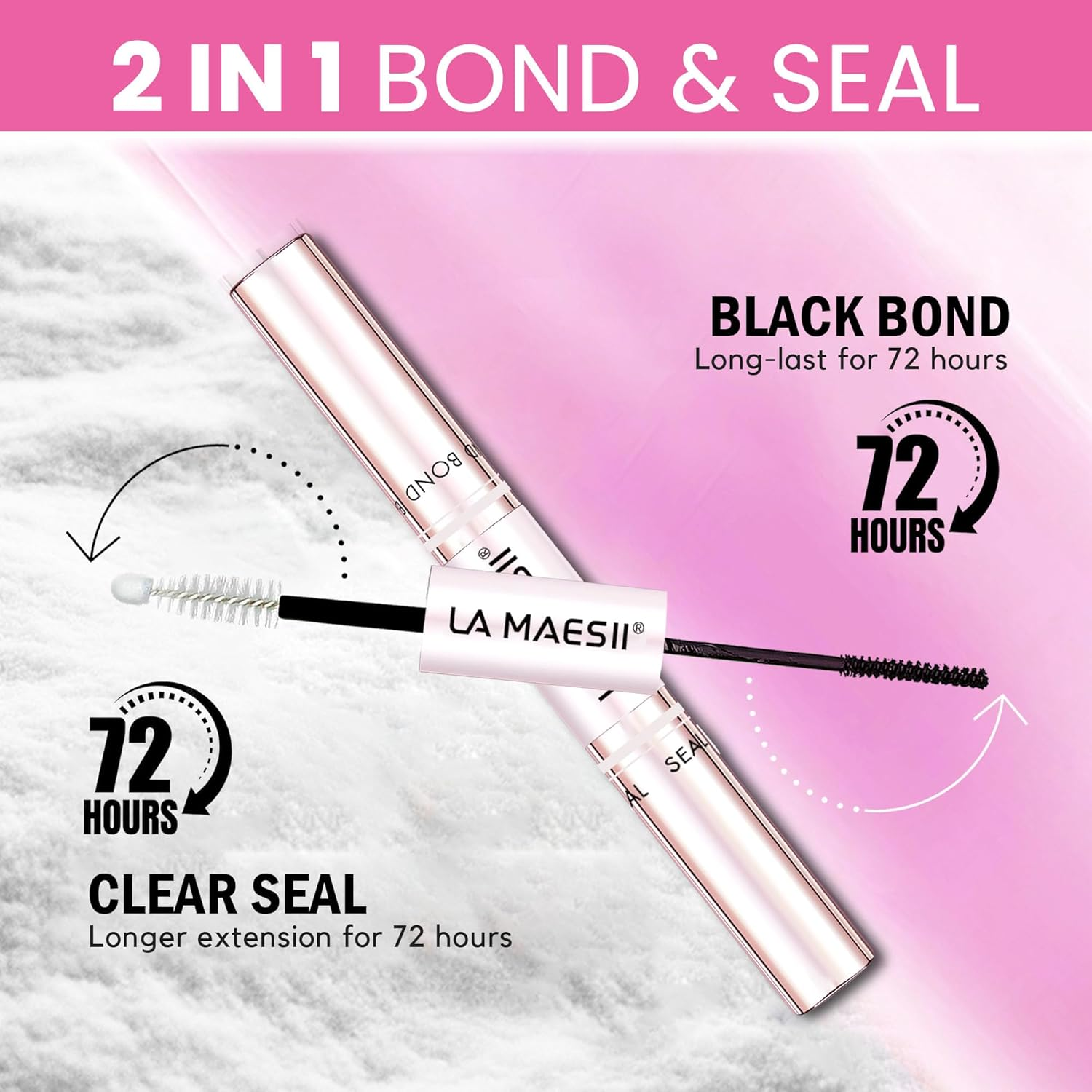 LA MAESII Lash Cluster Bond and Seal Waterproof Glue for Eyelash Clusters 10Ml 2-In-1 Home Use Strong Hold 72H image number 6