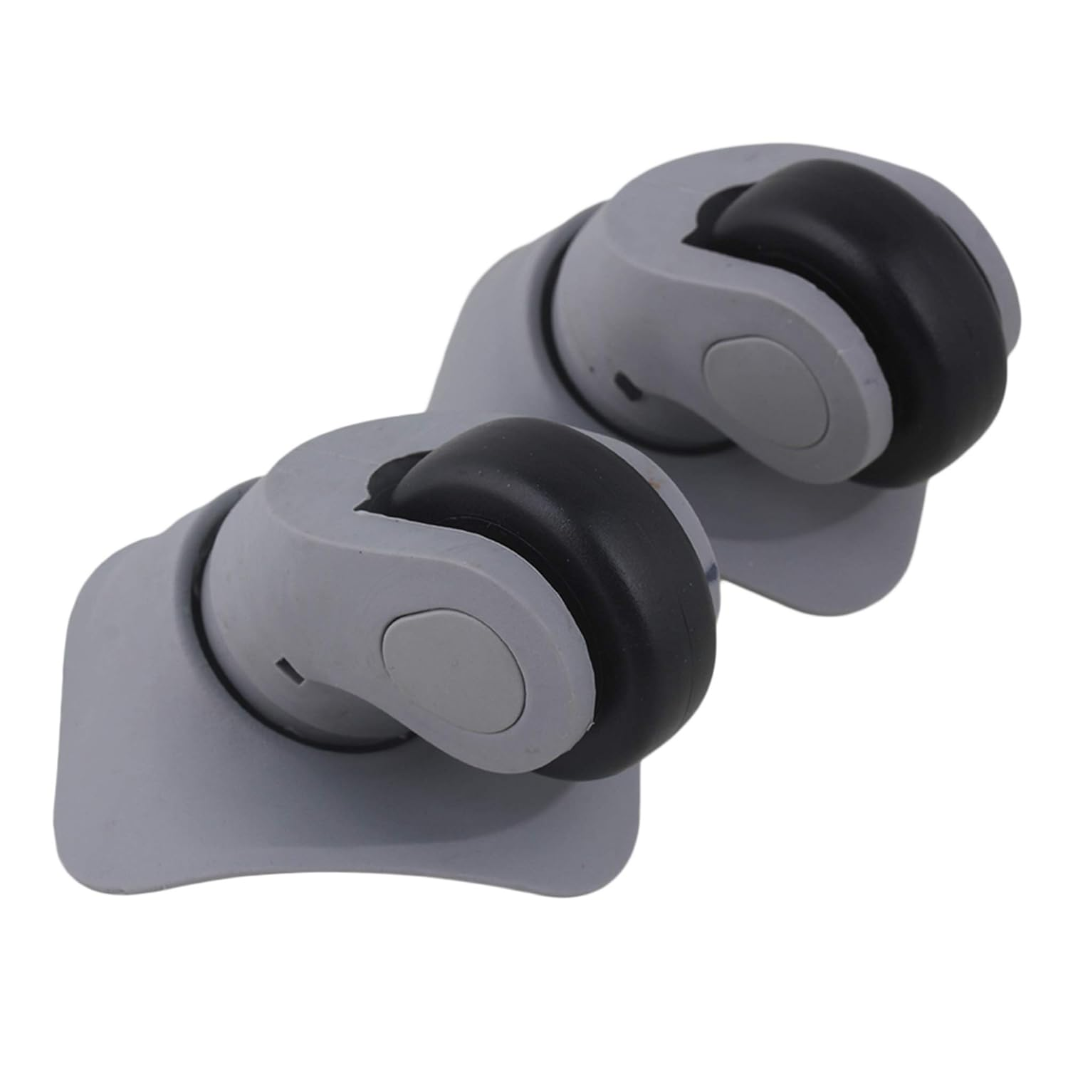 BQLZR 9.1Cmx9.7X4.9Cm Grey Plastic Left&Right Wheels Luggage Suitcase DIY Accessories W/8 Screws Pack of 2 image number 1