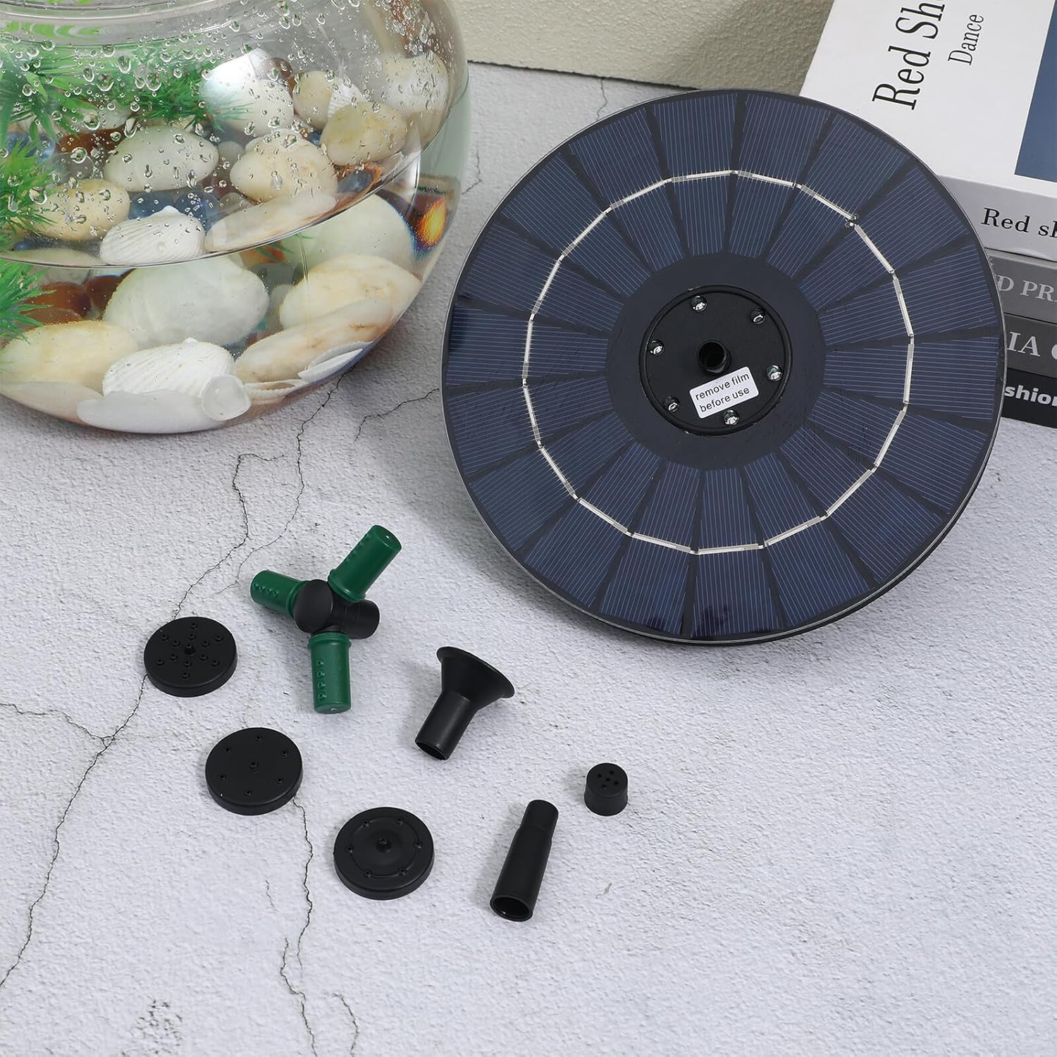 Solar Garden Fountain Pump with RGB Color Lights Floating Solar Birdbath Fountain with Water Shortage Protection for Patio image number 3