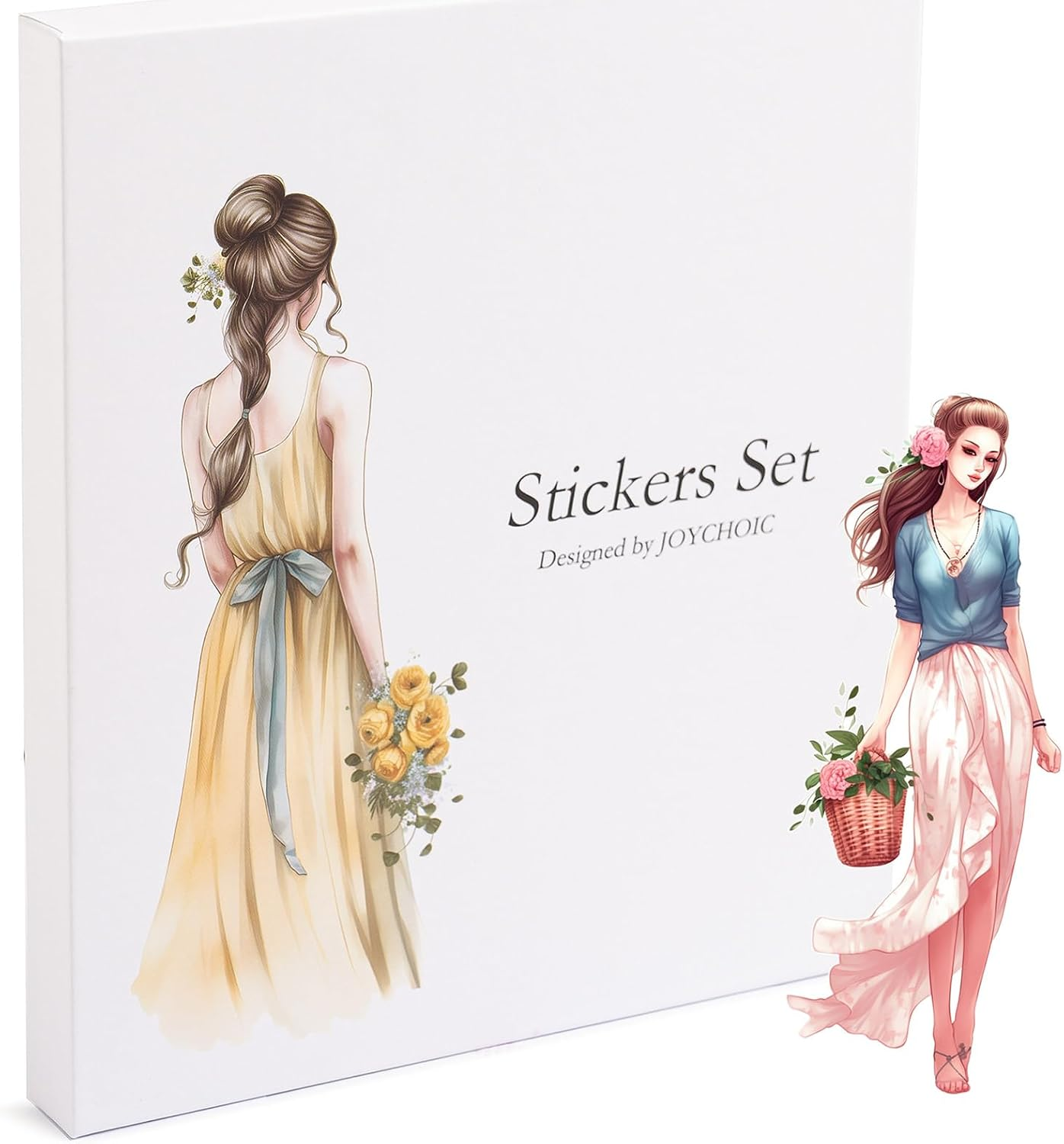 JOYCHOIC Scrapbook Stickers Set,100Pcs Aesthetic Sticker for Scrapbooking and Journaling Water Bottles, Junk Journal Supplies, Bullet Journals Materials, Planner Arts Craft Collage People