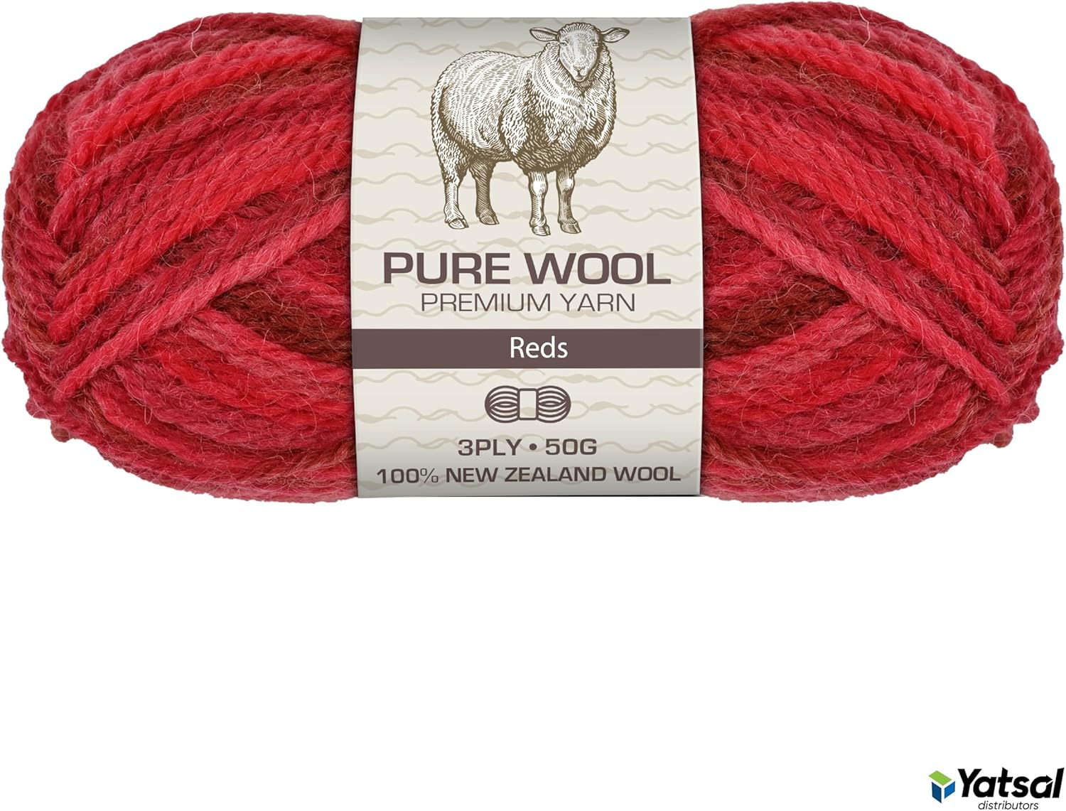 3-Ply Pure Wool 50 G, Reds image number 4