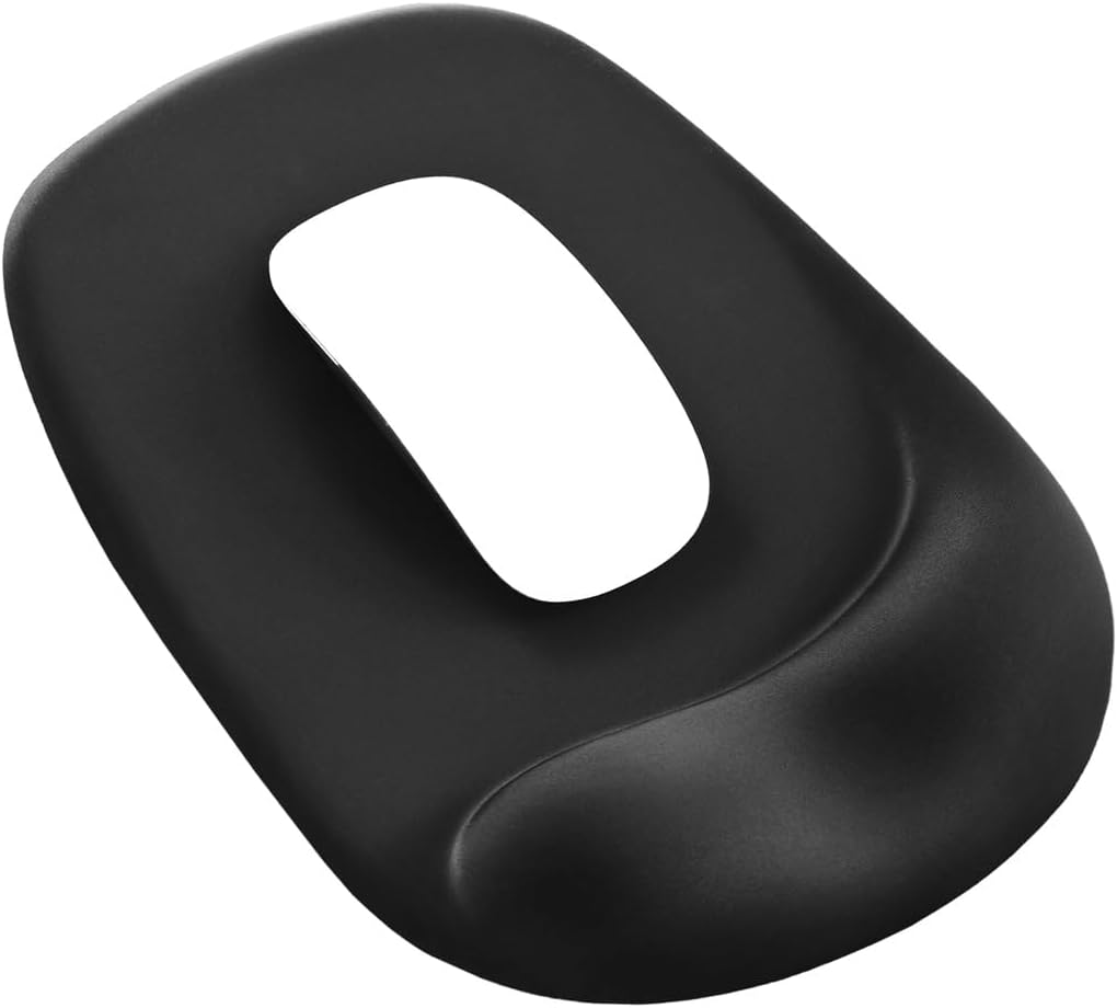 Eoocoo Small Mouse Pad with Wrist Rest, Gel Support Pain Relief Central Groove Design Ergonomic Mousepad for Office & Gaming, Desk Mat with Non-Slip Base, Portable Washable Mouse Pad, Desk Accessories