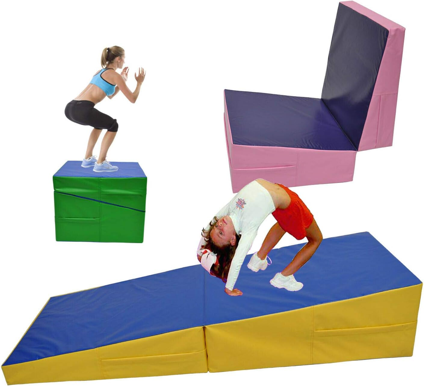 S/M/L/XL/XXL Folding Incline Gymnastics Wedge Mat - Balance Exercise Cheese Mat