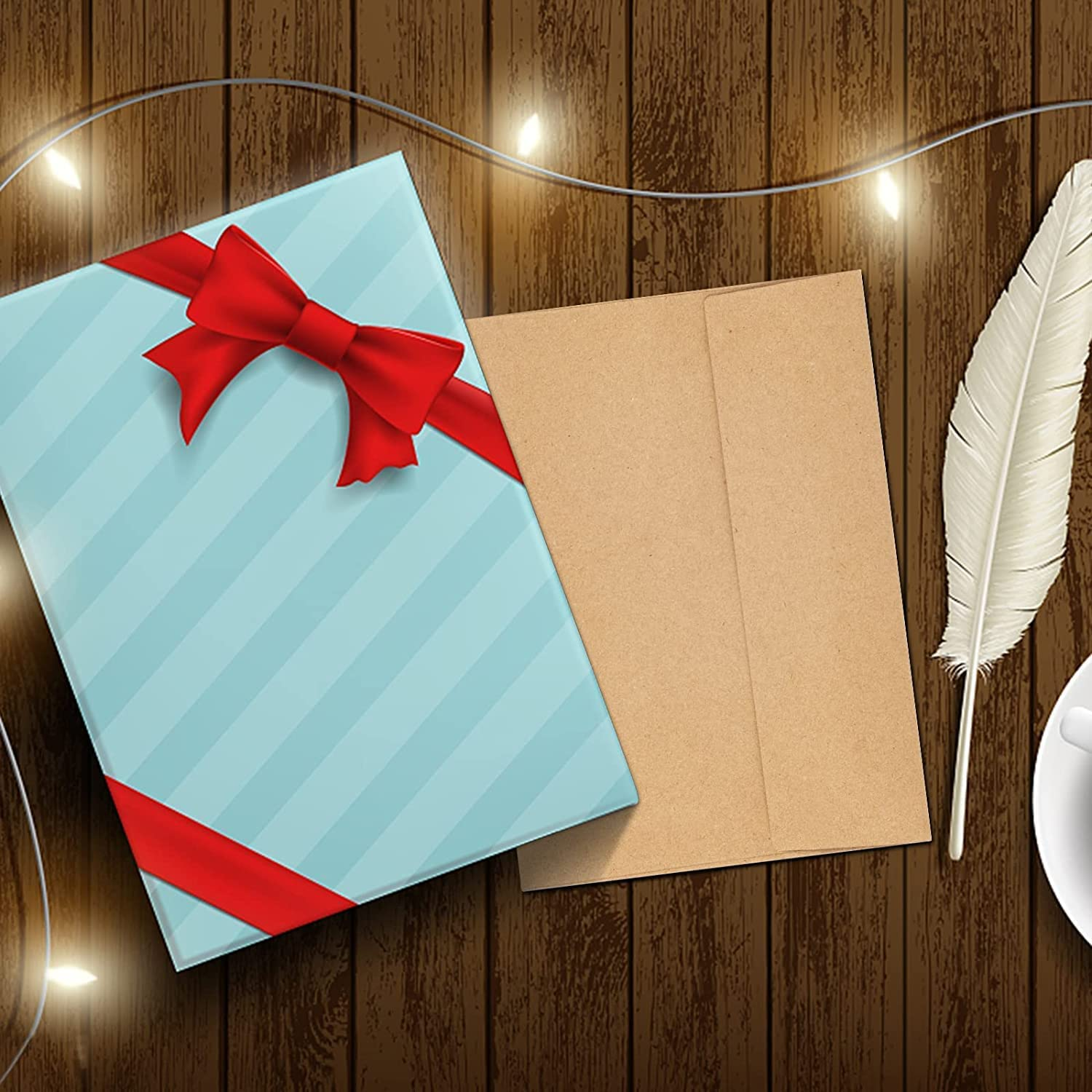 50 Pack Kraft Envelopes 4 X 6 Inch Brown Envelopes,A4 Envelopes, Card Envelopes, Kraft Paper Envelopes, Invitation Envelopes, Postcard Envelopes (Brown) image number 1