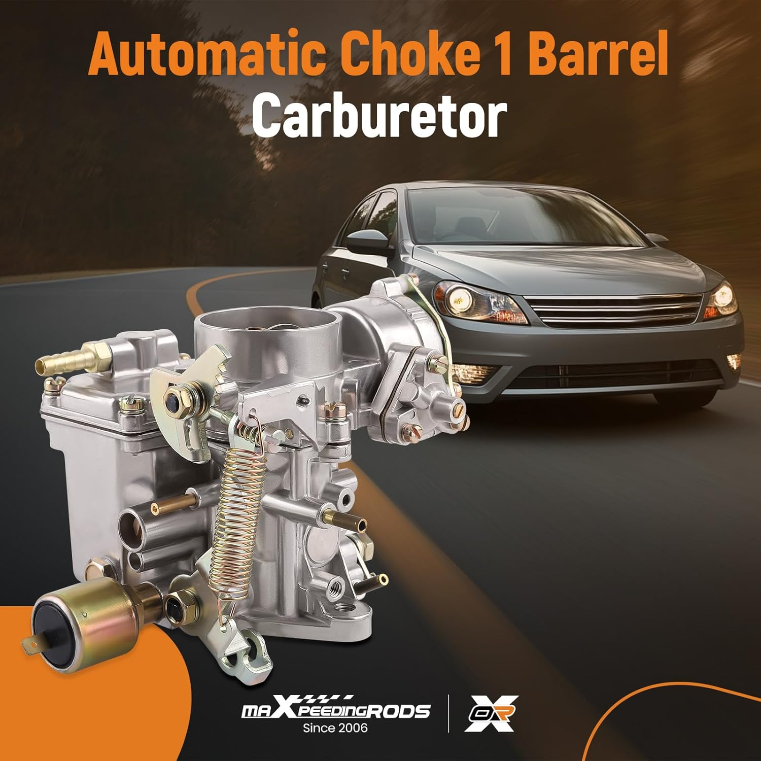 Maxpeedingrods 34 PICT-3 Carburetor 113129031K for VW Beetle/Super Beetle 1971-1979,Thing/Karmann Ghia/Squareback/Transporter, for Volkswagen Dual Port 1600Cc Air Cooled Type 1 Engine, Automatic Choke image number 1