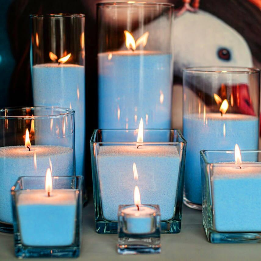 PARTY BESTBUY Pearl Candle Wax,2.2Lb Colorful Wax,Crystal Natural Refillable Powder Sand Candles, Granules Self Melting Beaded Wax Sand for Home Decor,Powder Candle with 10Wicks,Diy Candle (Purple)