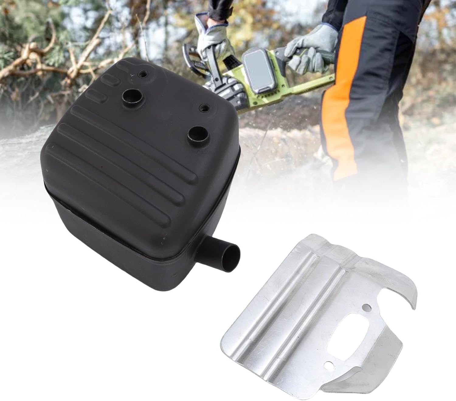 Jectse Premium Steel Concrete Cut off Saw Muffler, Noise Reduction Exhaust Muffler Replacement for K1250 K1260 K1270, Heavy Duty Construction Workers image number 2