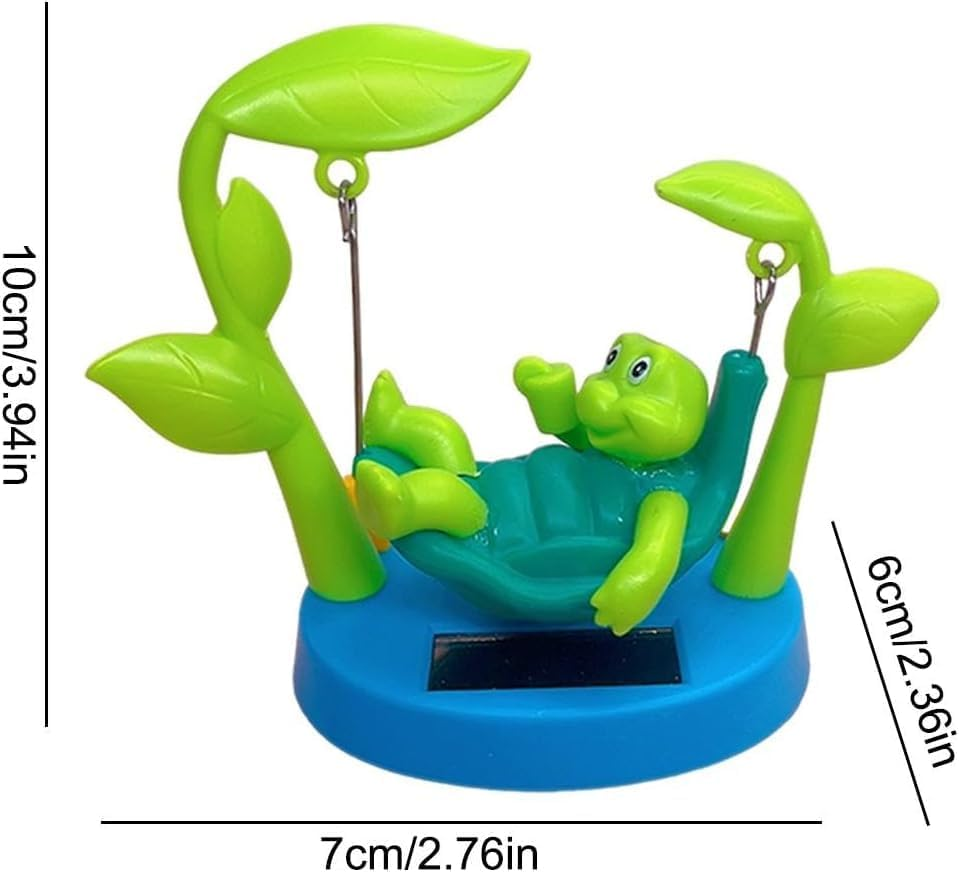 WADY Solar Powered Dancing Toys Solar Swinging Turtle, Cartoon Turtle Decor, Tortoise Figurines Car Cute Car Accessories Funny Turtle Dashboard Turtle Dashboard Decorations (Green)